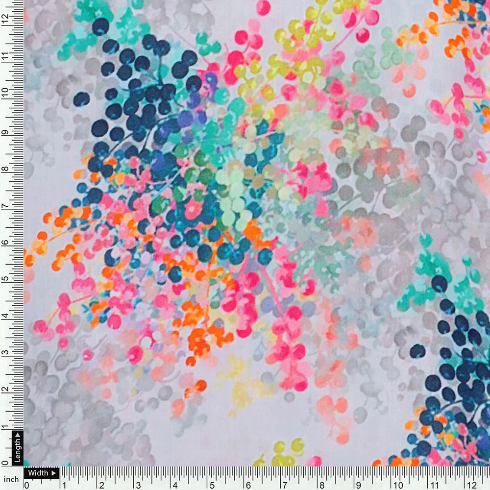 Gorgeous polka dot digital printed jam satin fabric from FAB VOGUE Studio