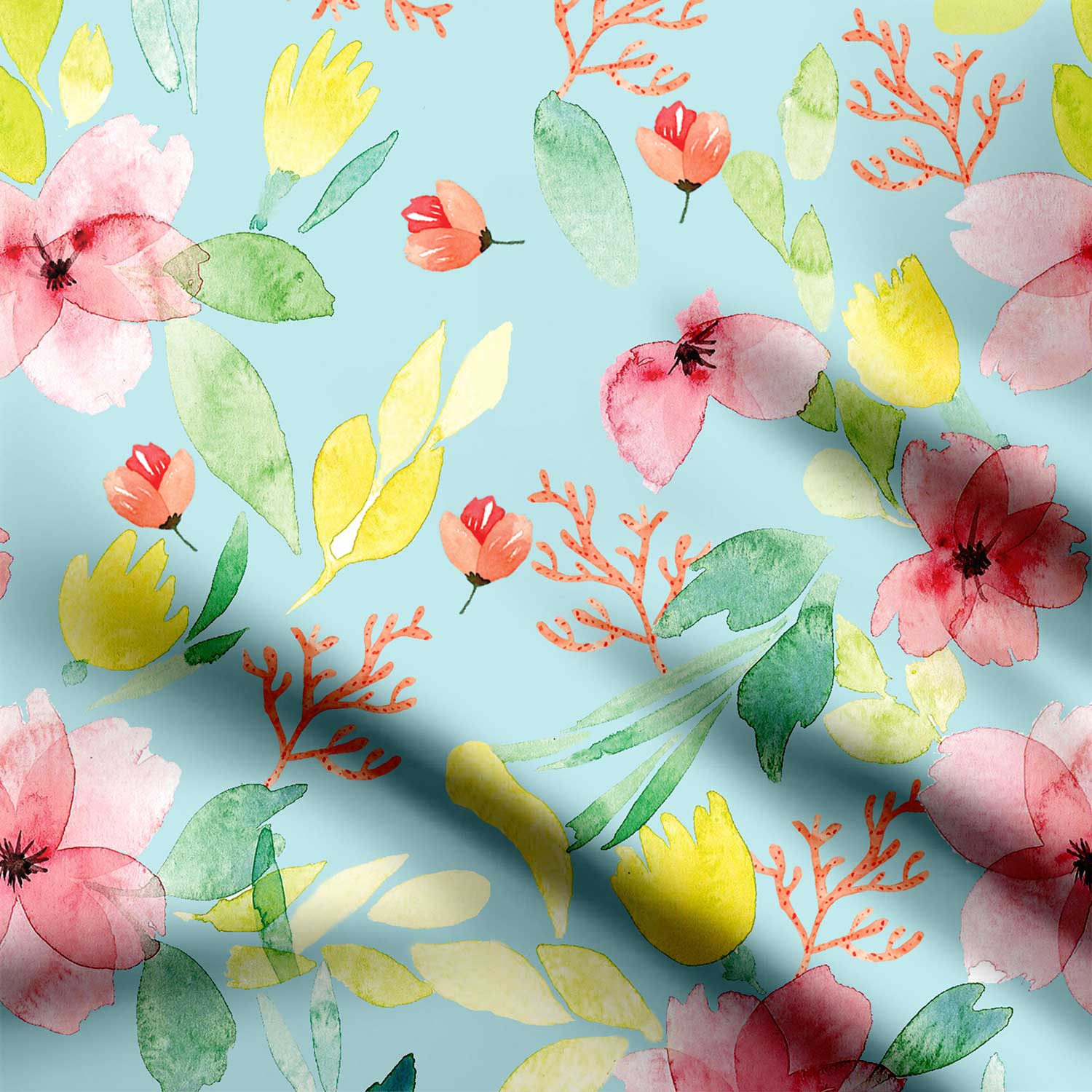 ग्रीष्मकालीन जल रंग फूल