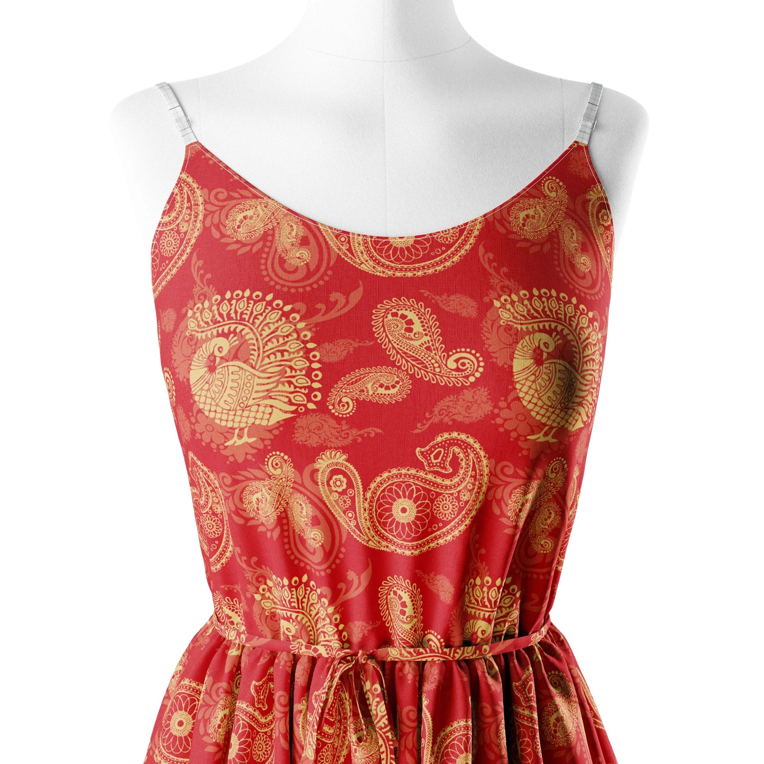 Peacock paisley Red