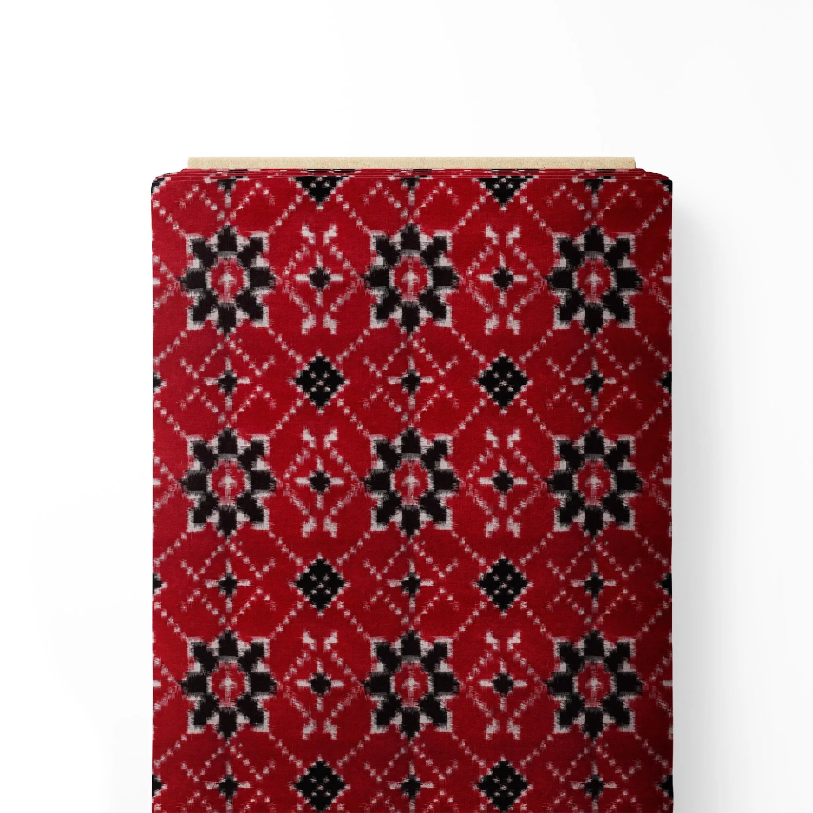 Red and black champally ikat