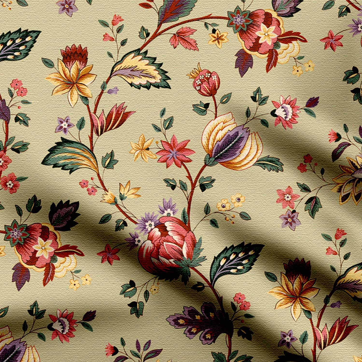 मिंट ग्रीन आर्ट फ्लोरल