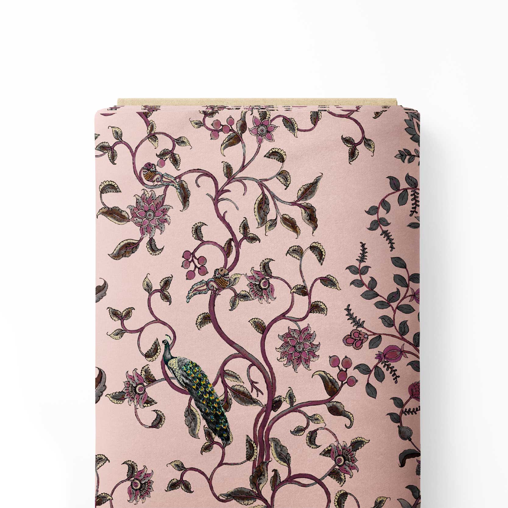 Pink Paradise Kalamkari Print Fabric