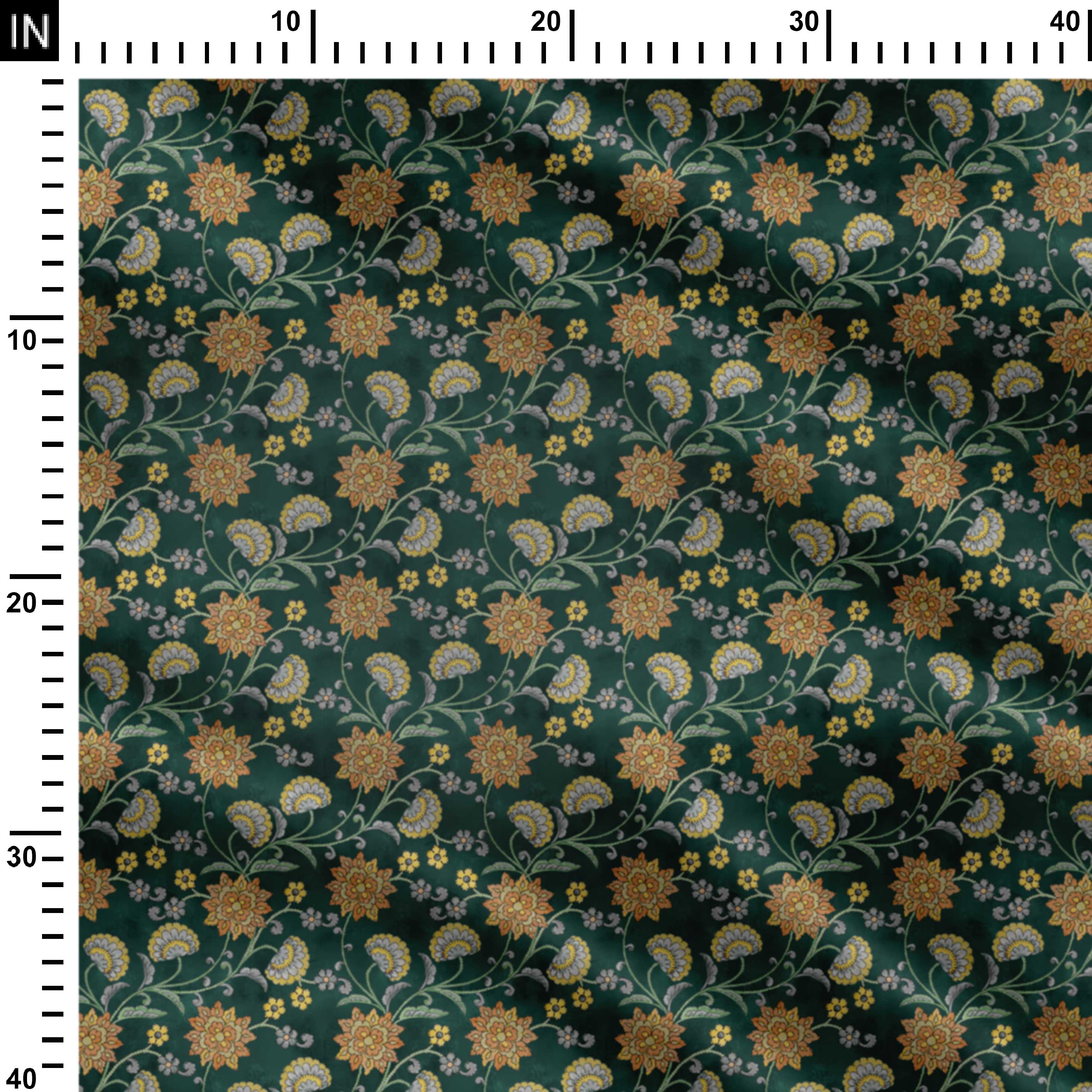 Royal Green Kalamkari Print Fabric
