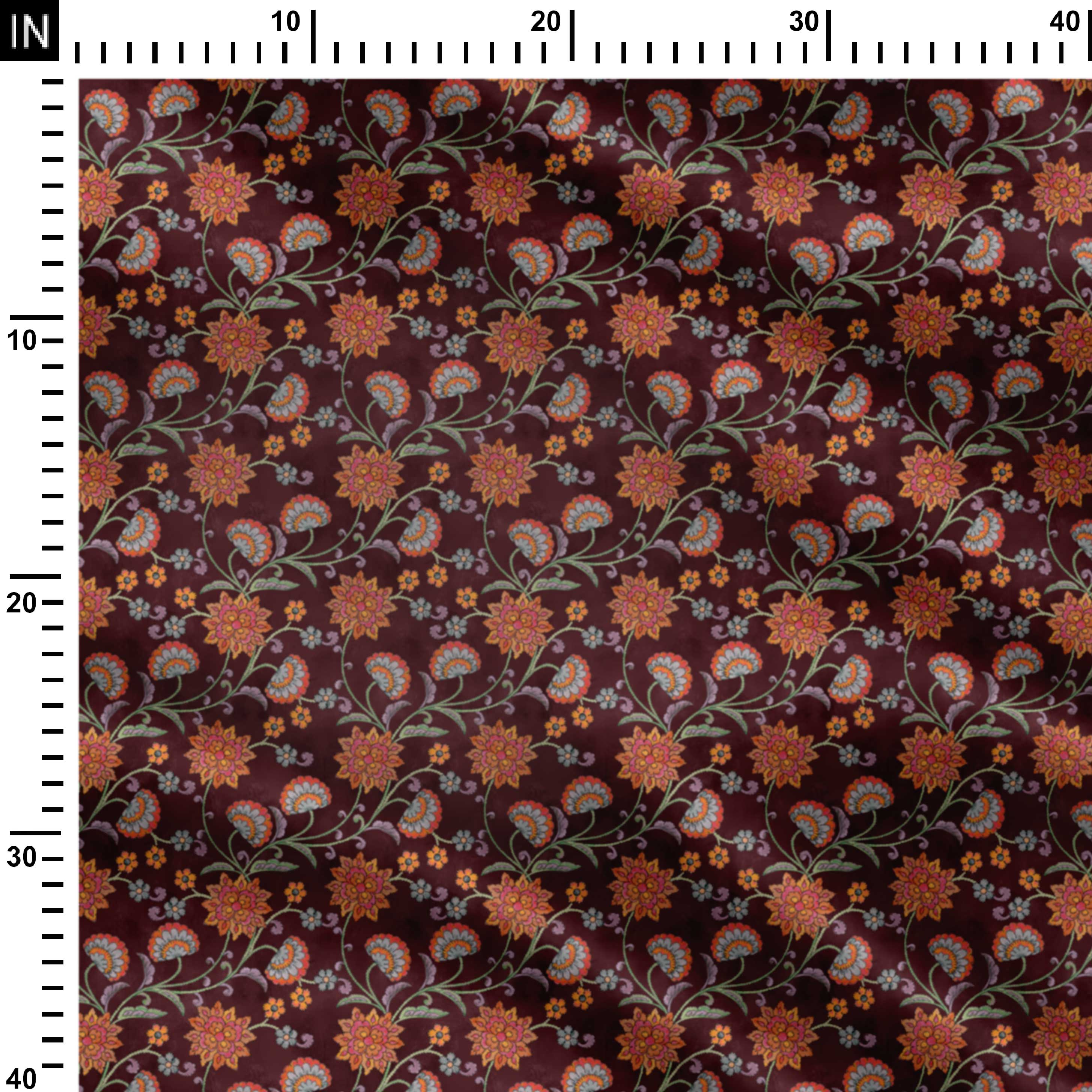 Royal Orange Kalamkari Print Fabric