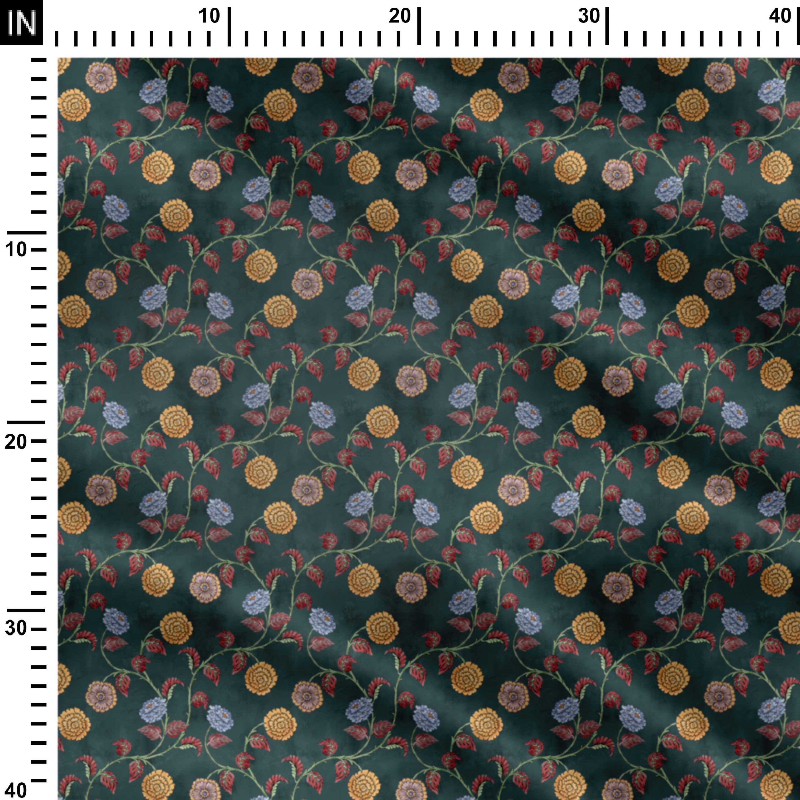 Royal Dark Kalamkari Print Fabric