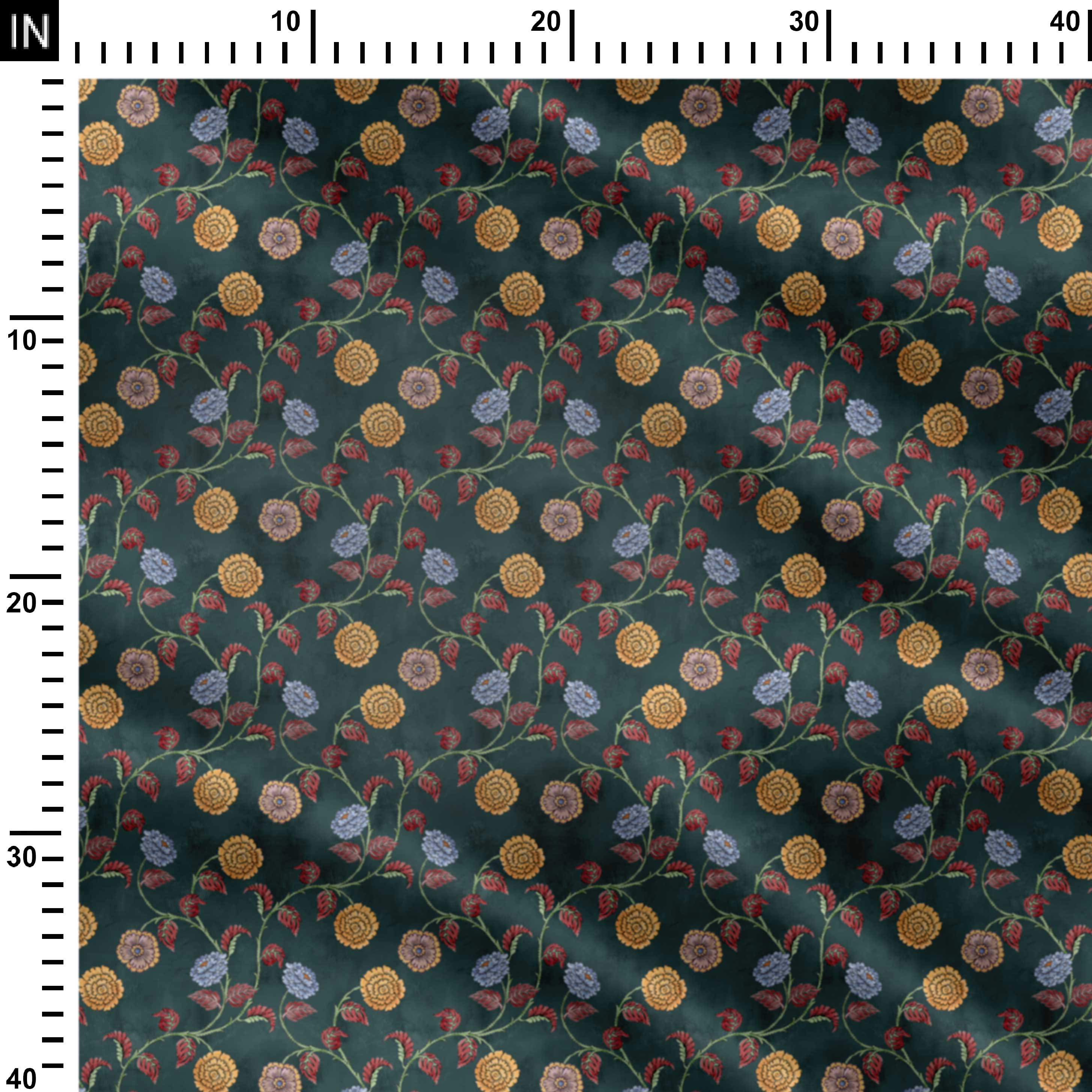 Royal Dark Kalamkari Print Fabric
