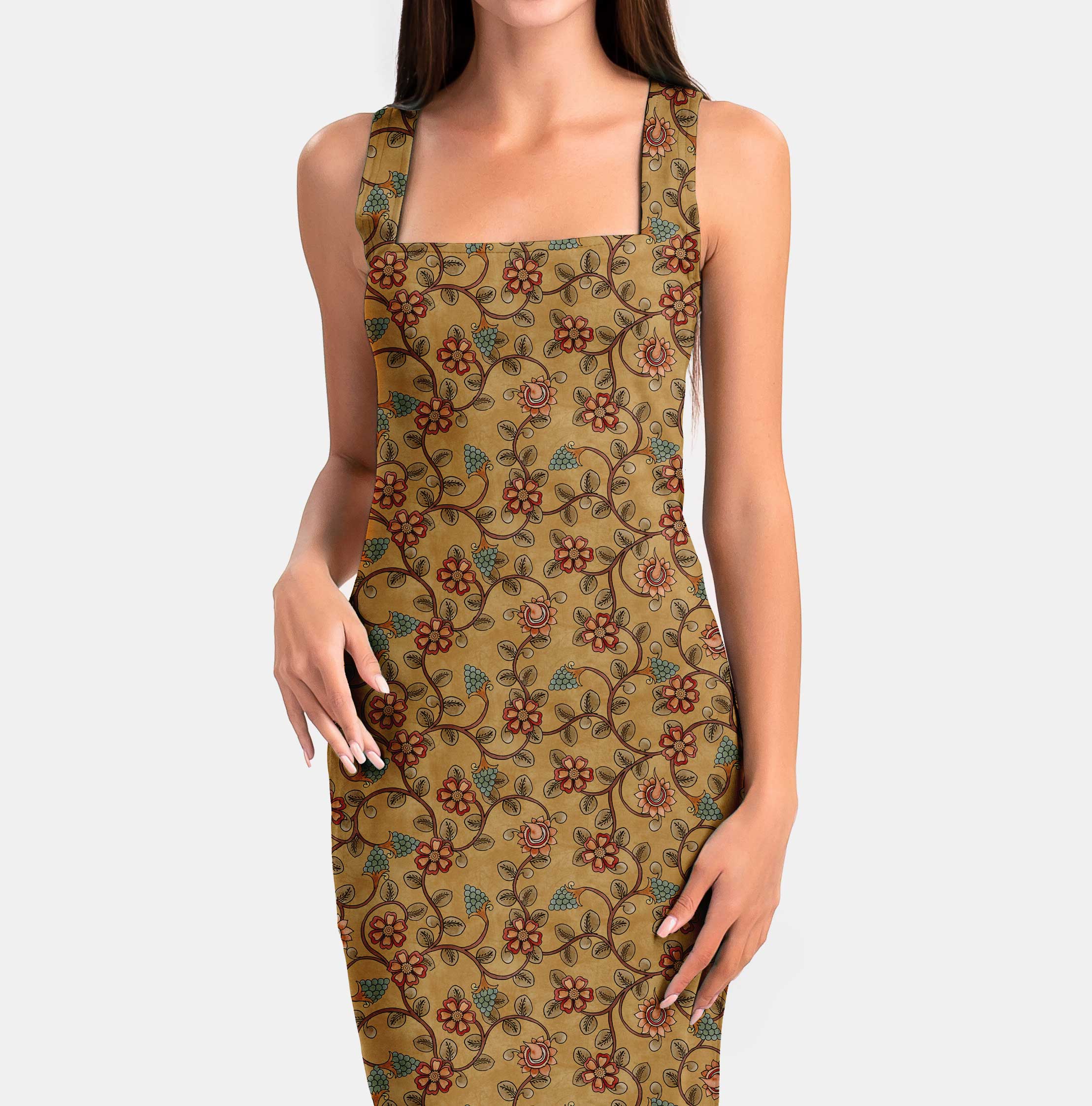 Leaves of Love Kalamakri Print Fabric