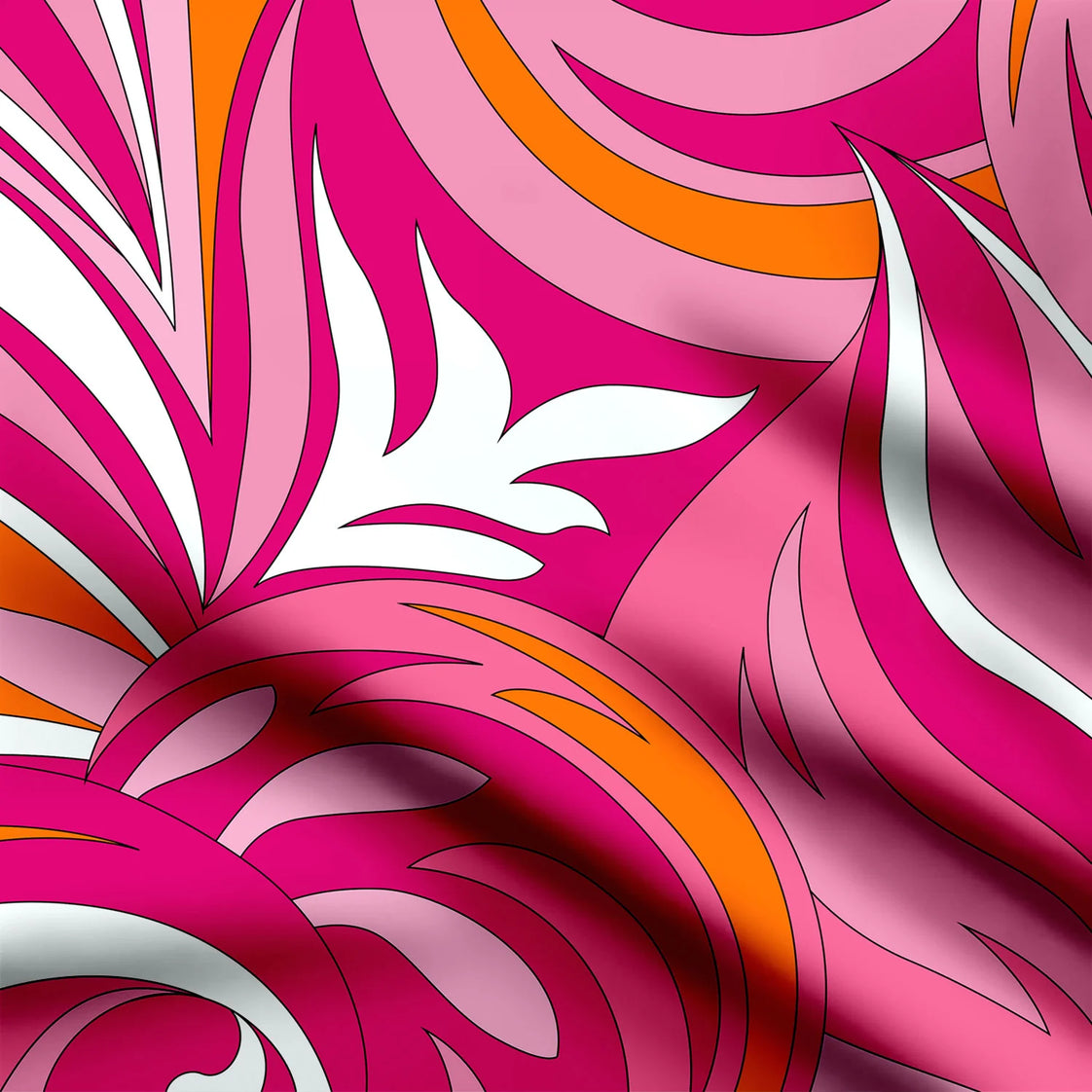 Swirly Vignette Print Fabric