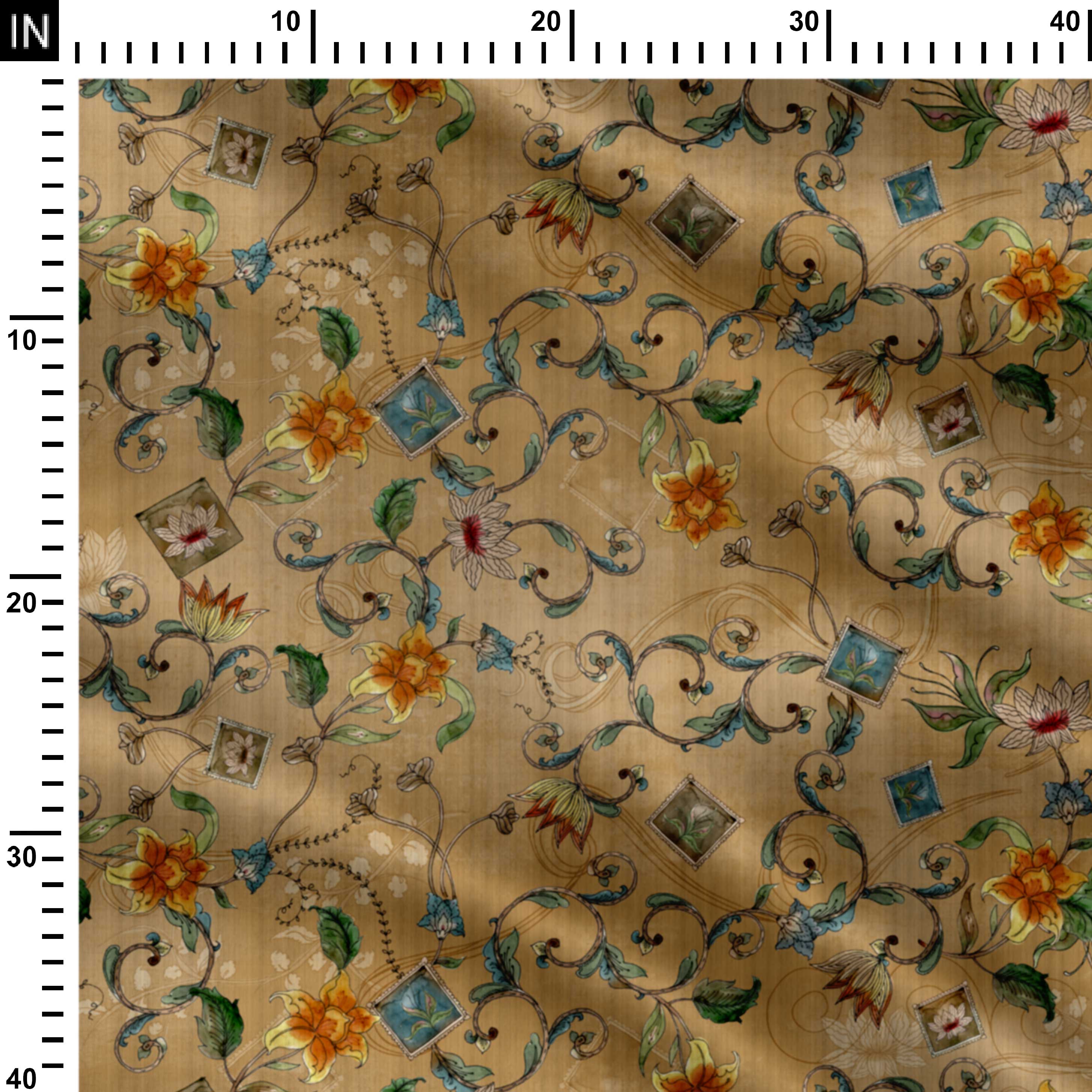 Mustard Serenity Print Fabric