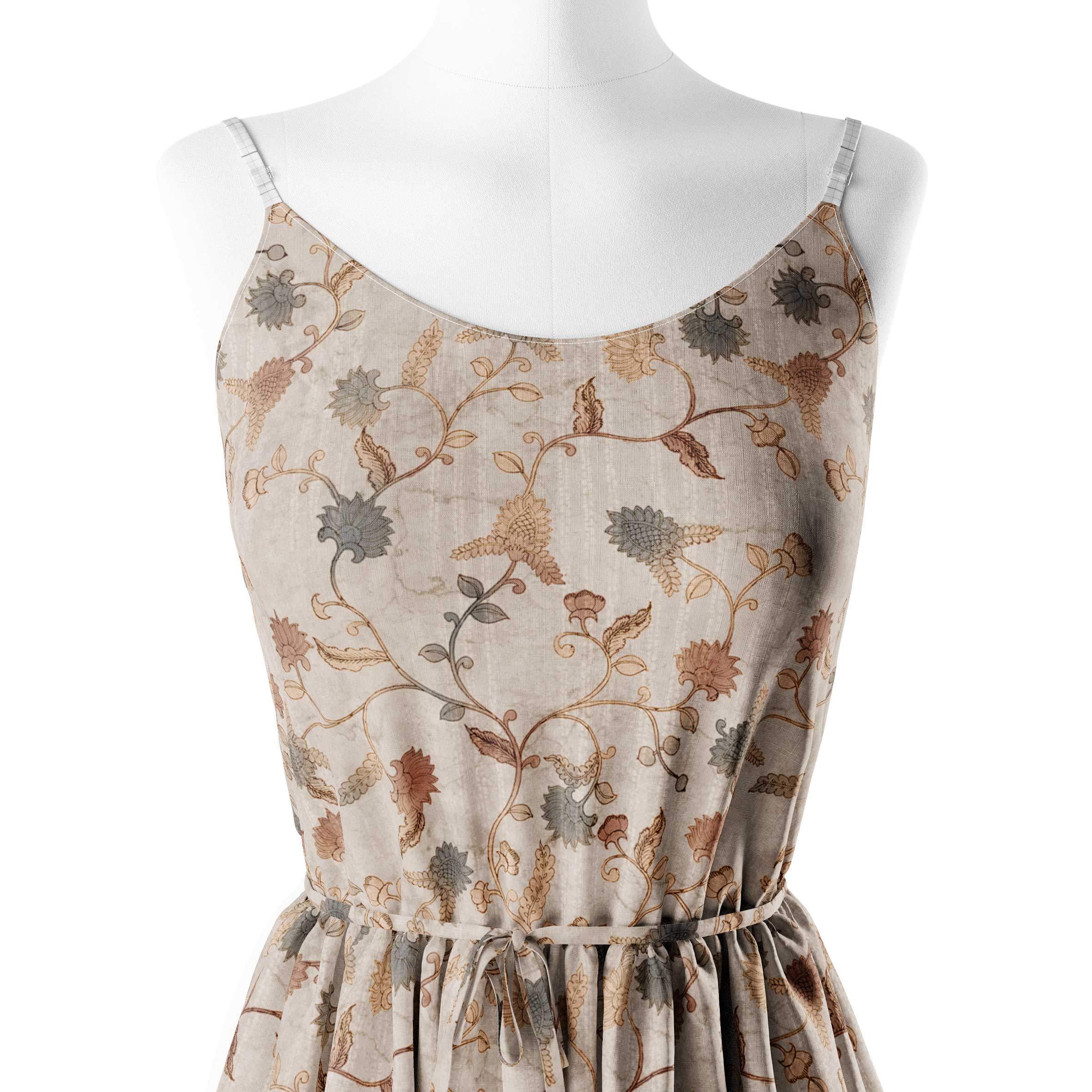 Oriental Floret Print Fabric