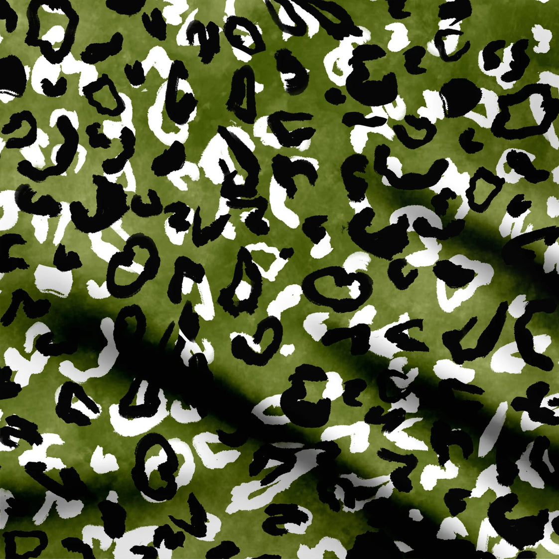 Ձիթապտղի Leopard Print Fabric
