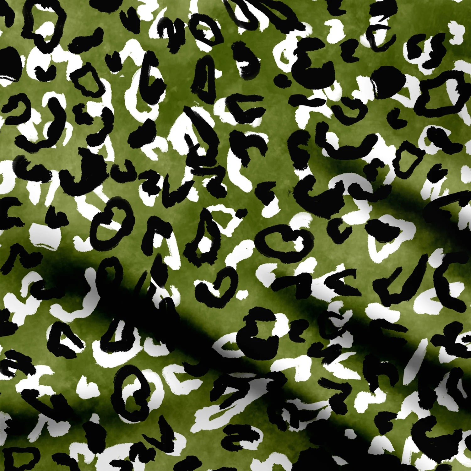 Ձիթապտղի Leopard Print Fabric