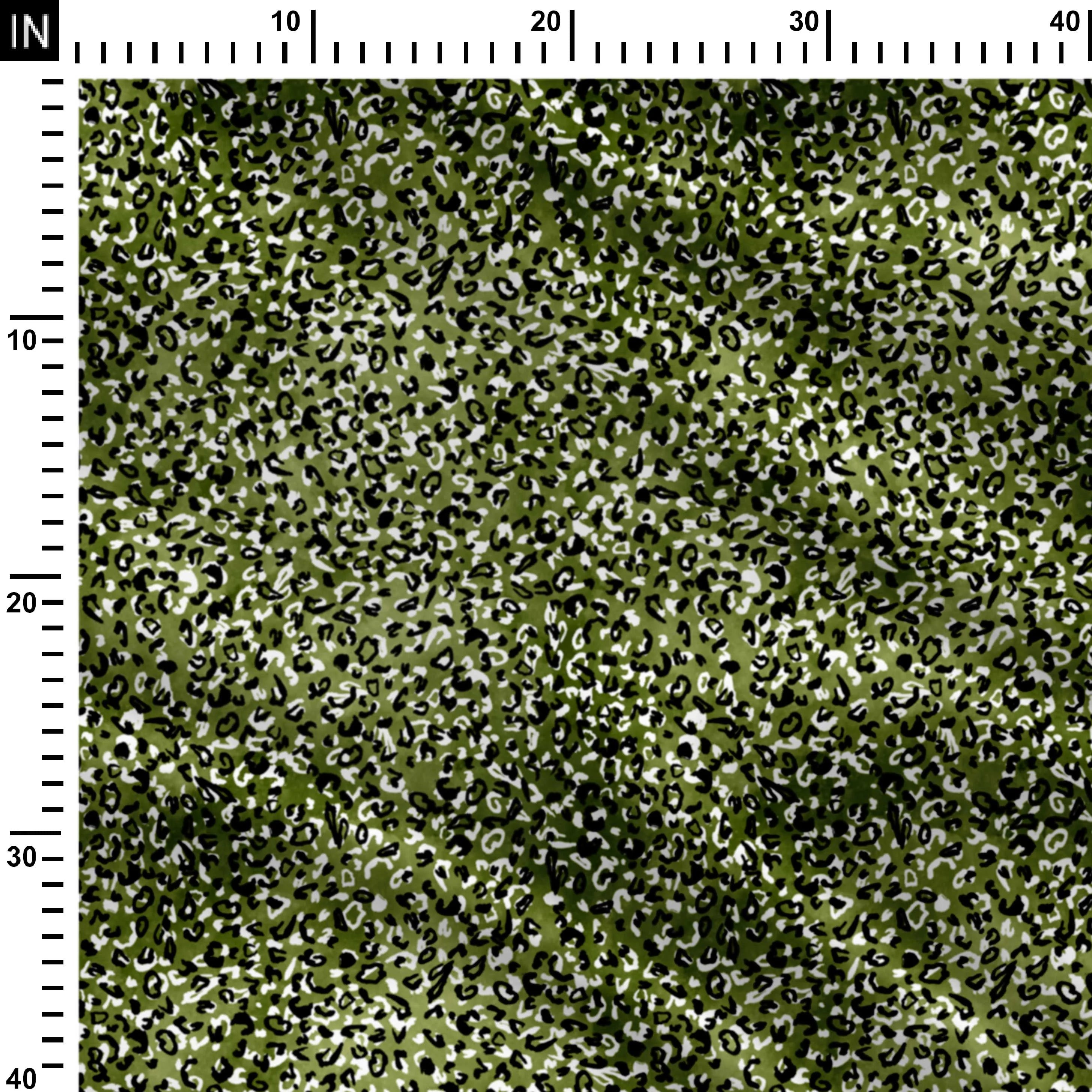 Ձիթապտղի Leopard Print Fabric