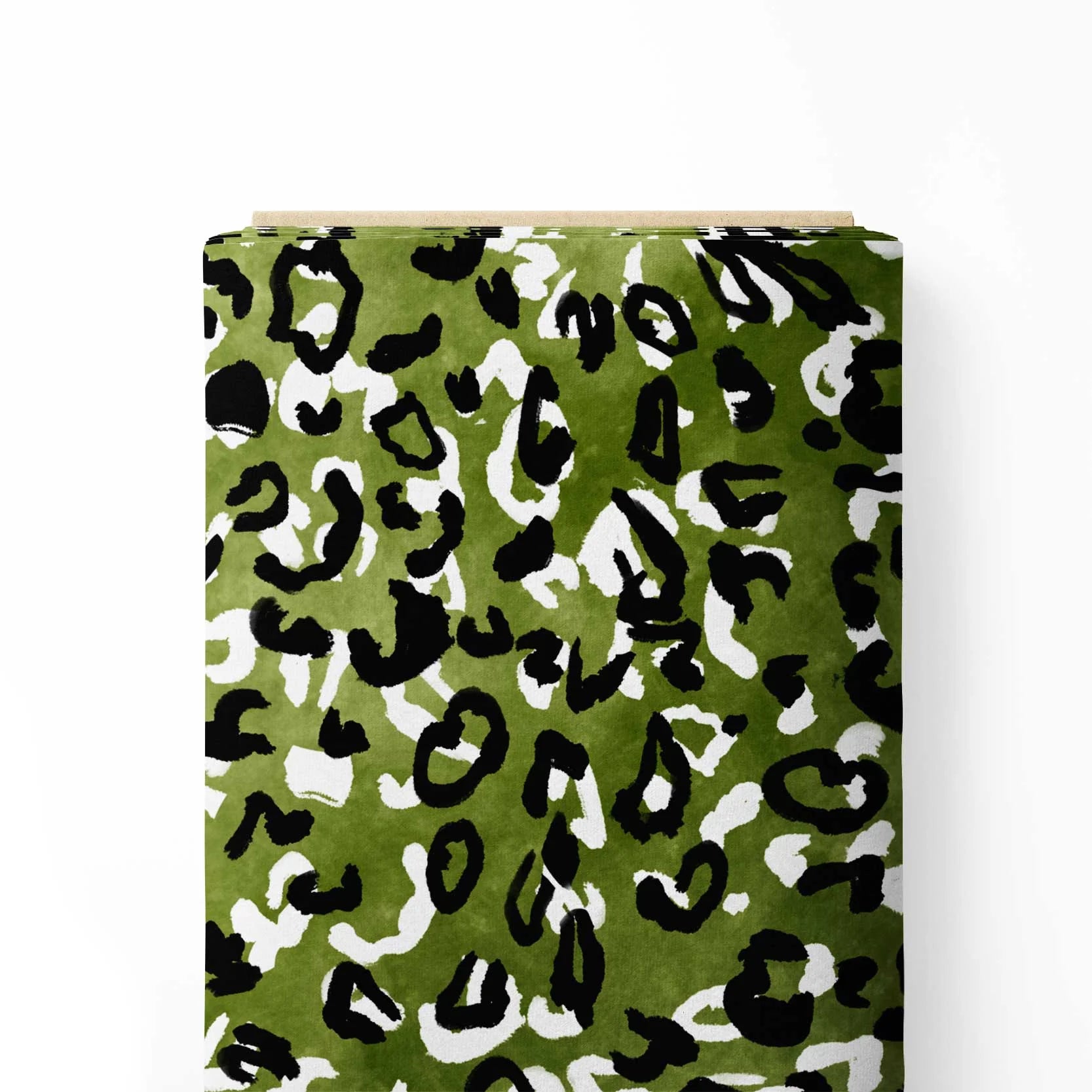 Ձիթապտղի Leopard Print Fabric
