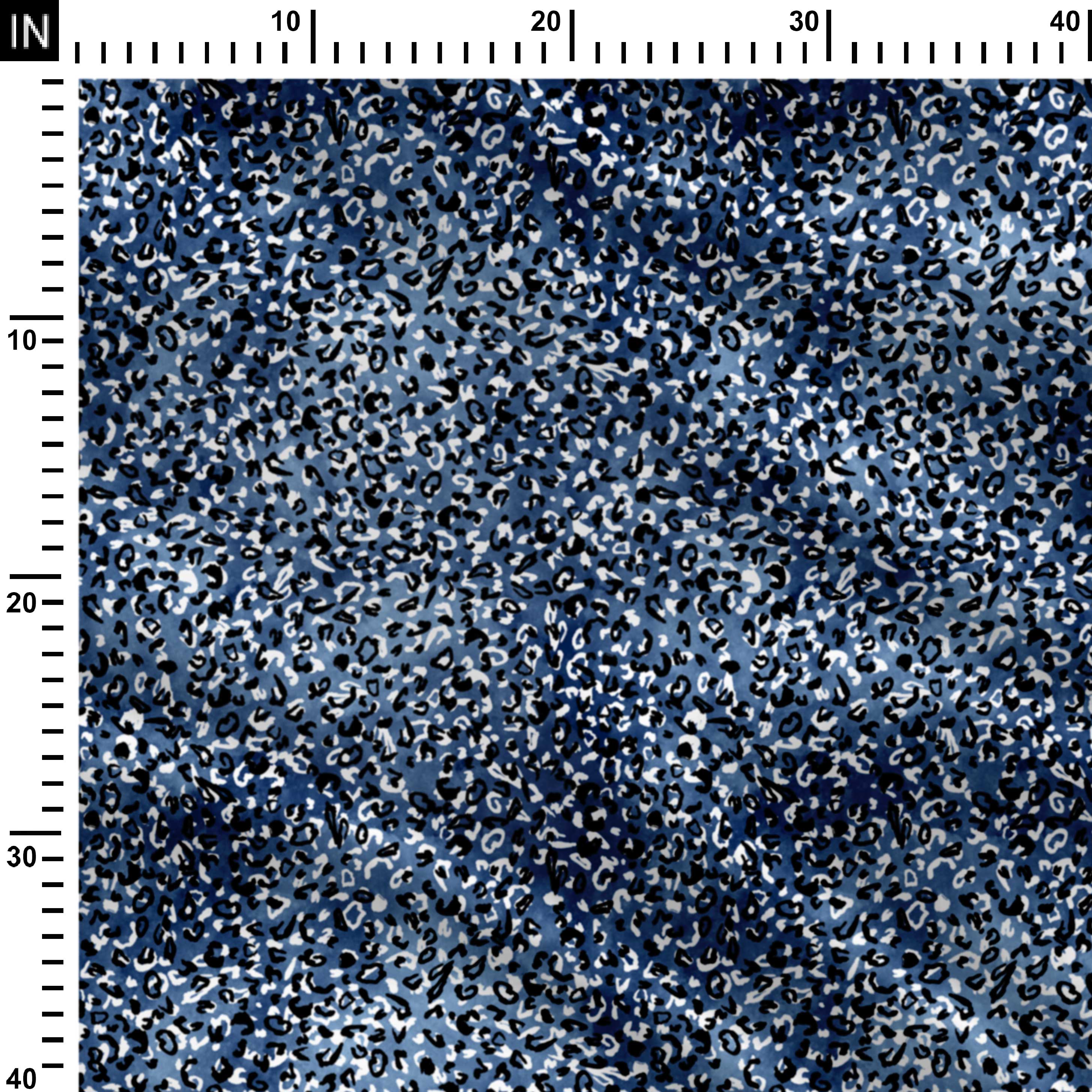 Blue Leopard Print Fabric