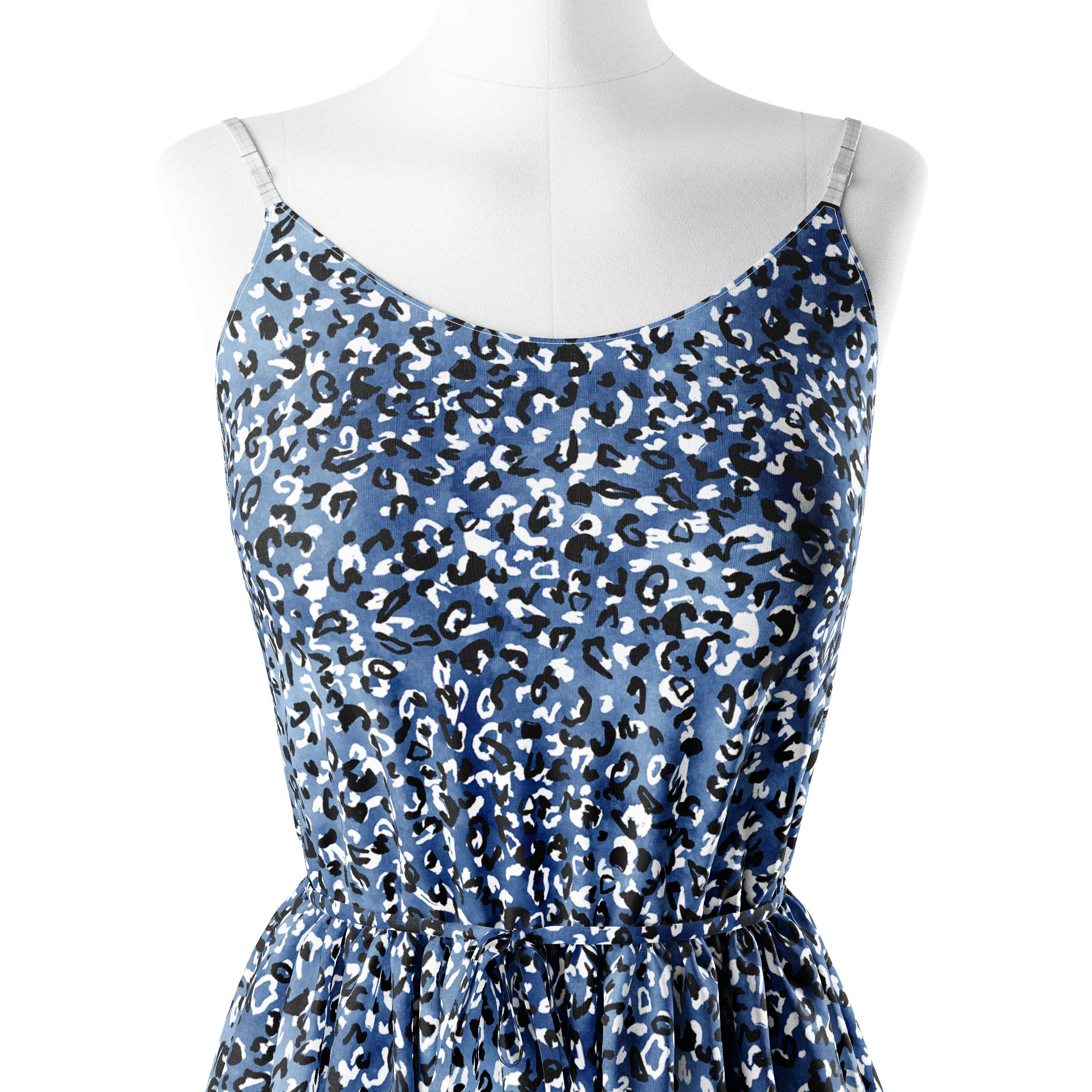 Blue Leopard Print Fabric