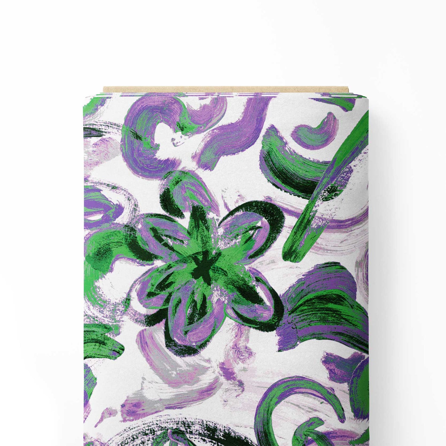 Purple Klutzy Flower Print Fabric