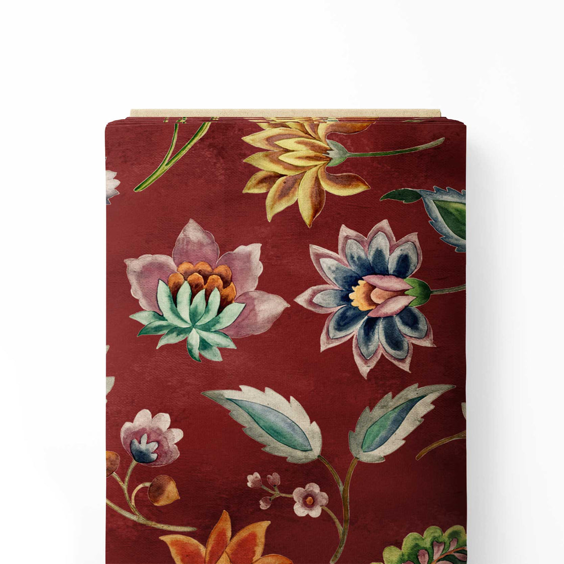 Rust Carnation Pattern Print Fabric