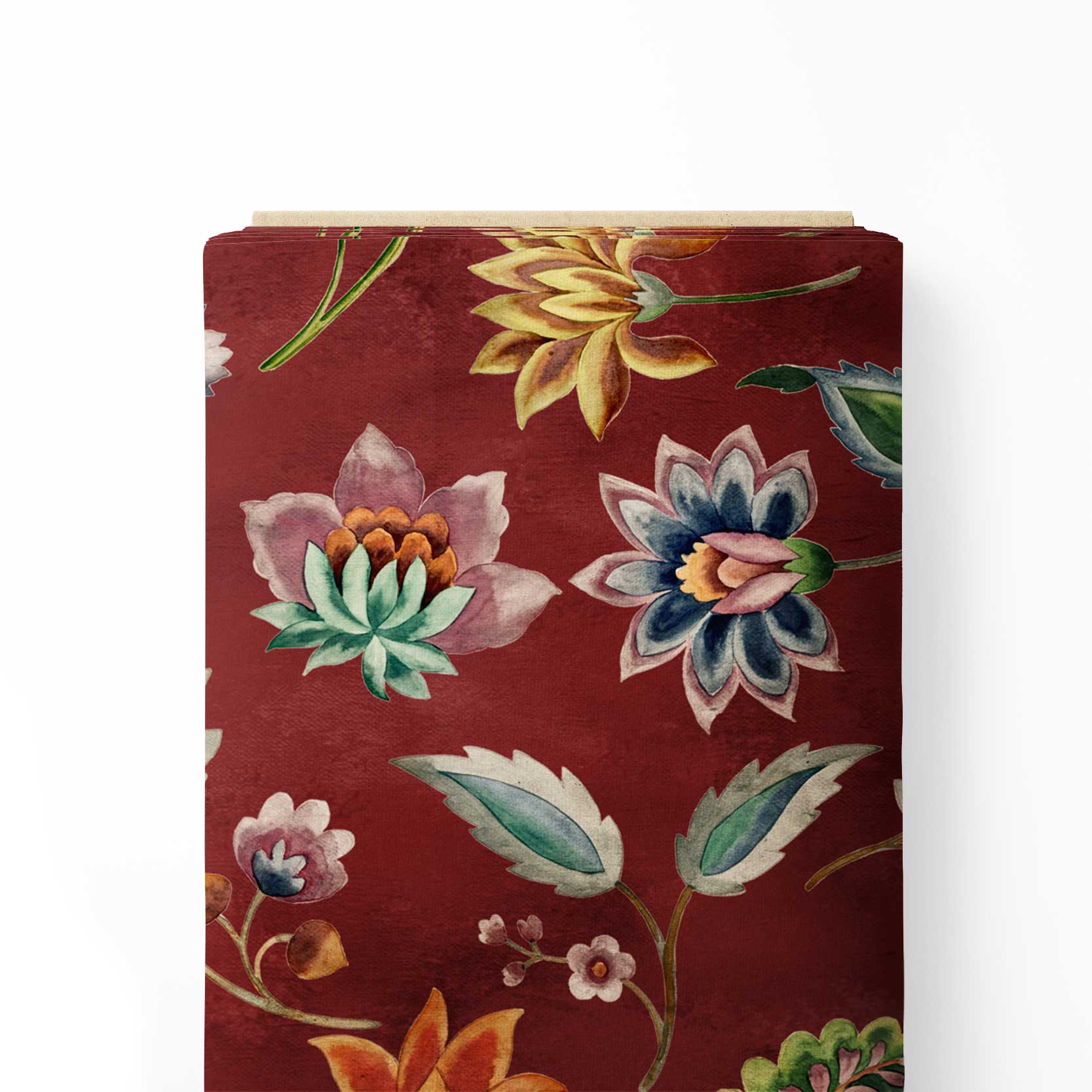 Rust Carnation Pattern Print Fabric