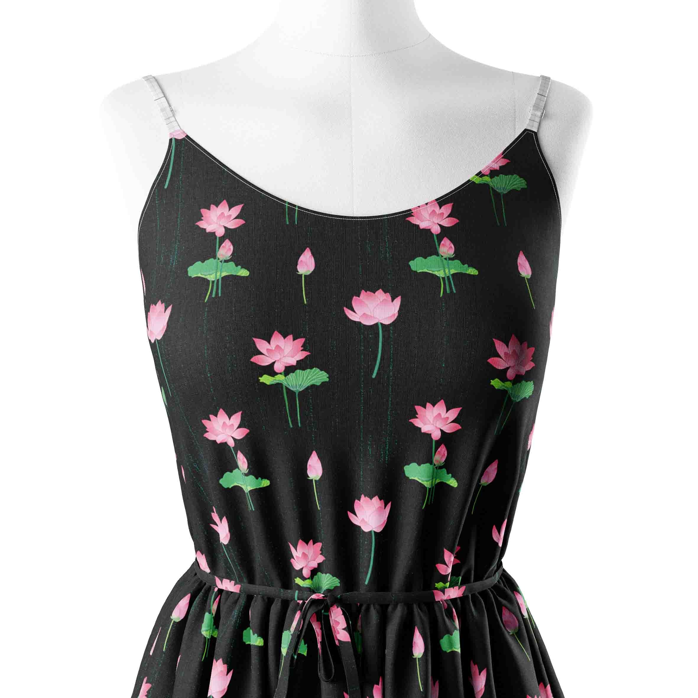 Pink Lotus Pond in Black