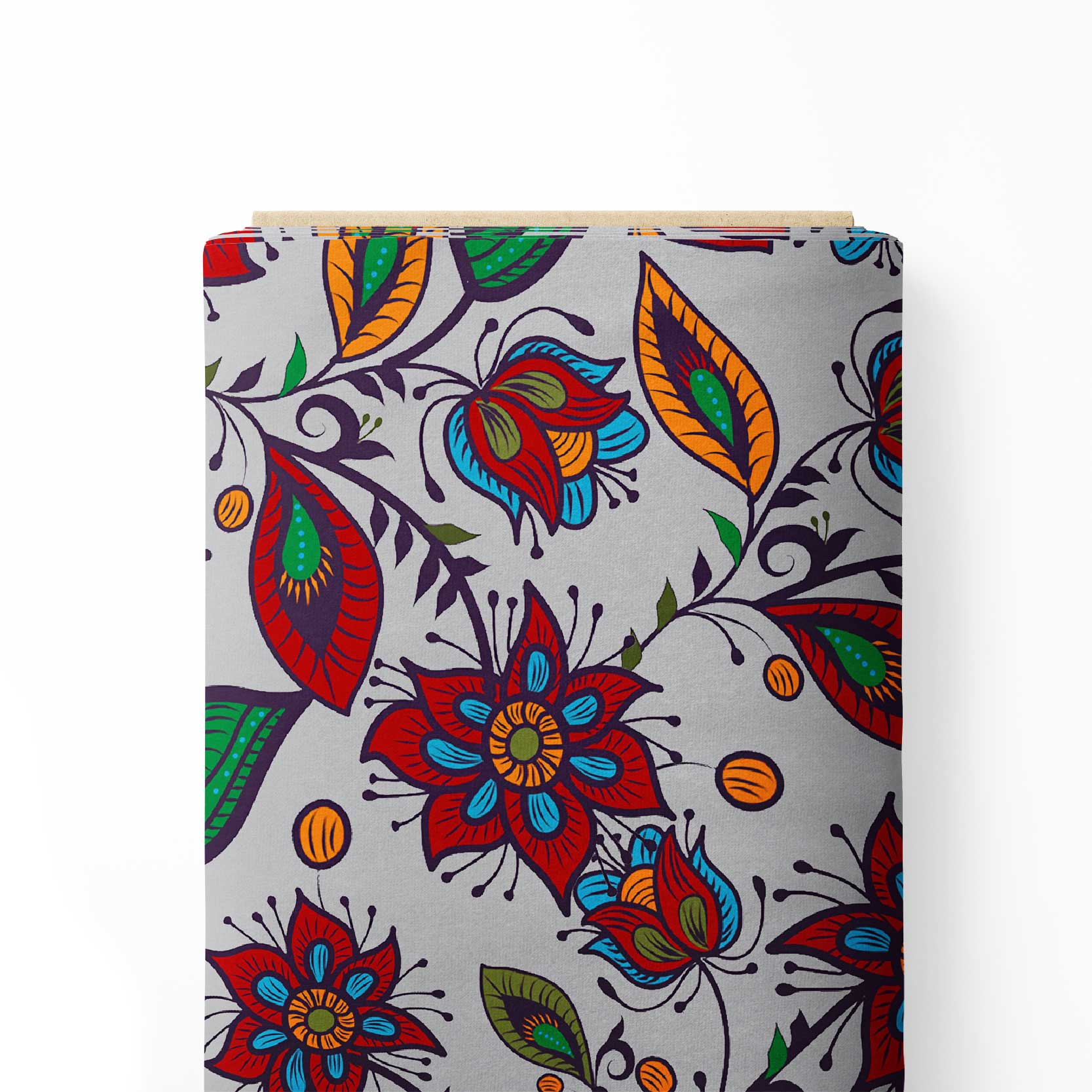 Colorful kalamkari leaf flower
