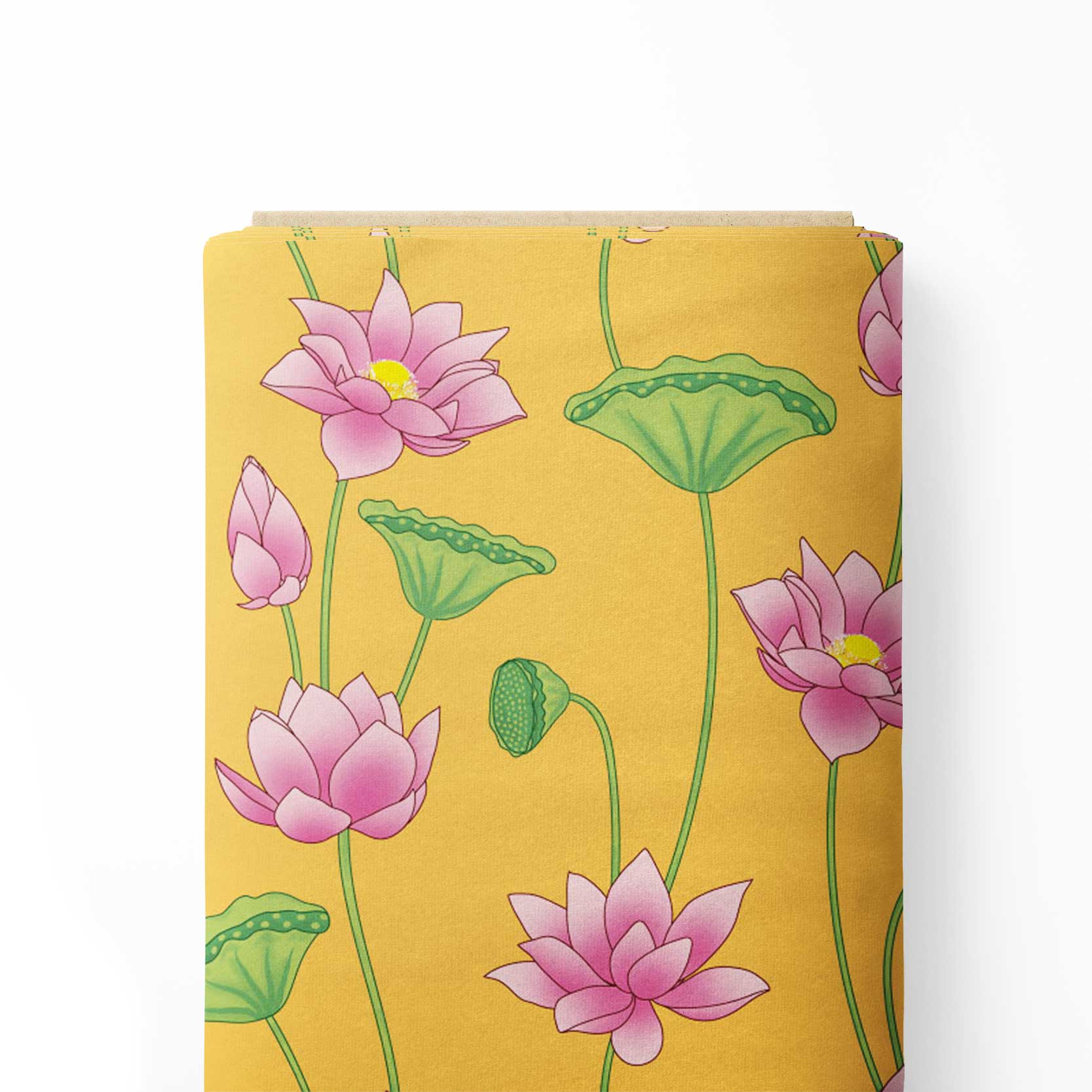 Pichwai lotus jaal yellow