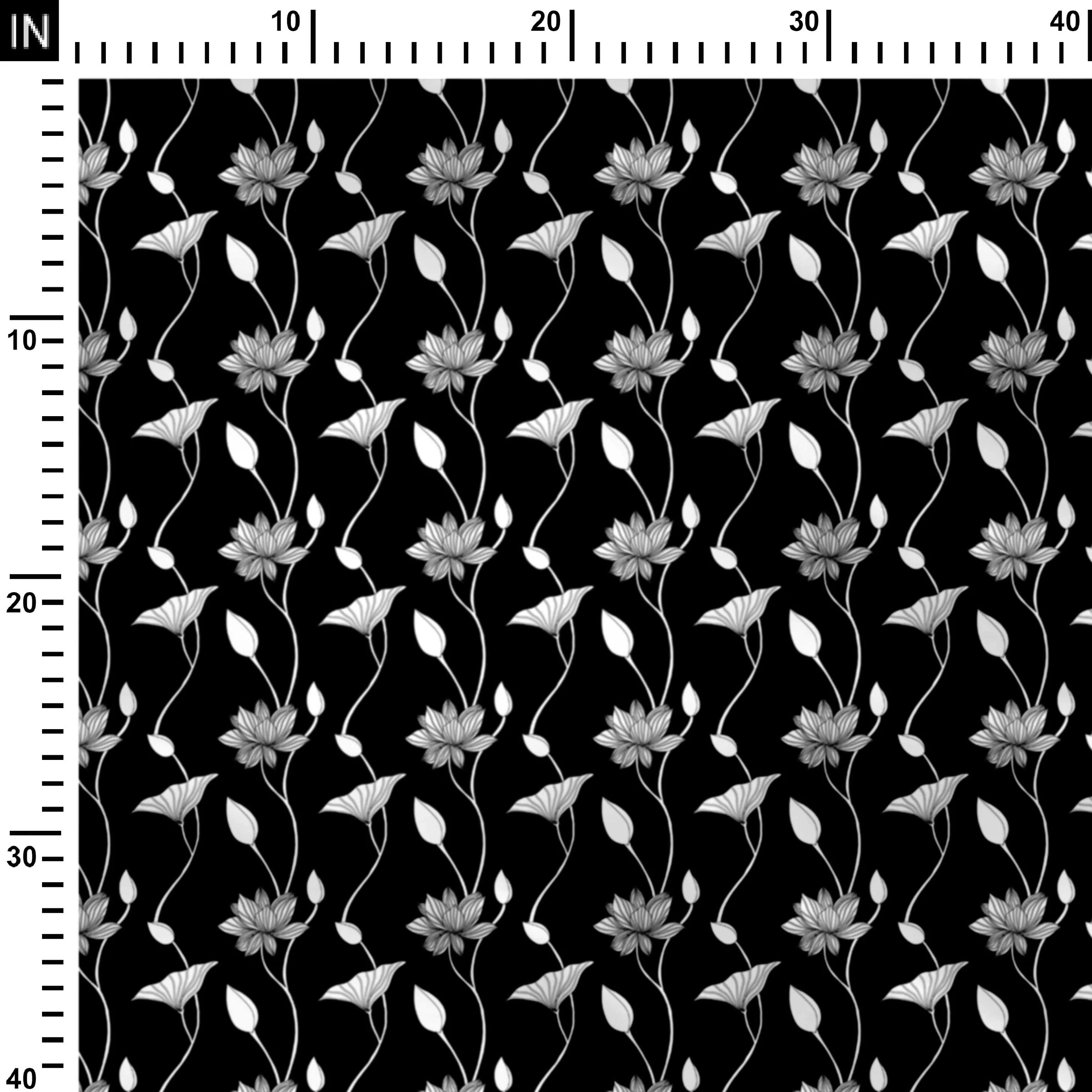 Lotus the Modern Pichwai Black