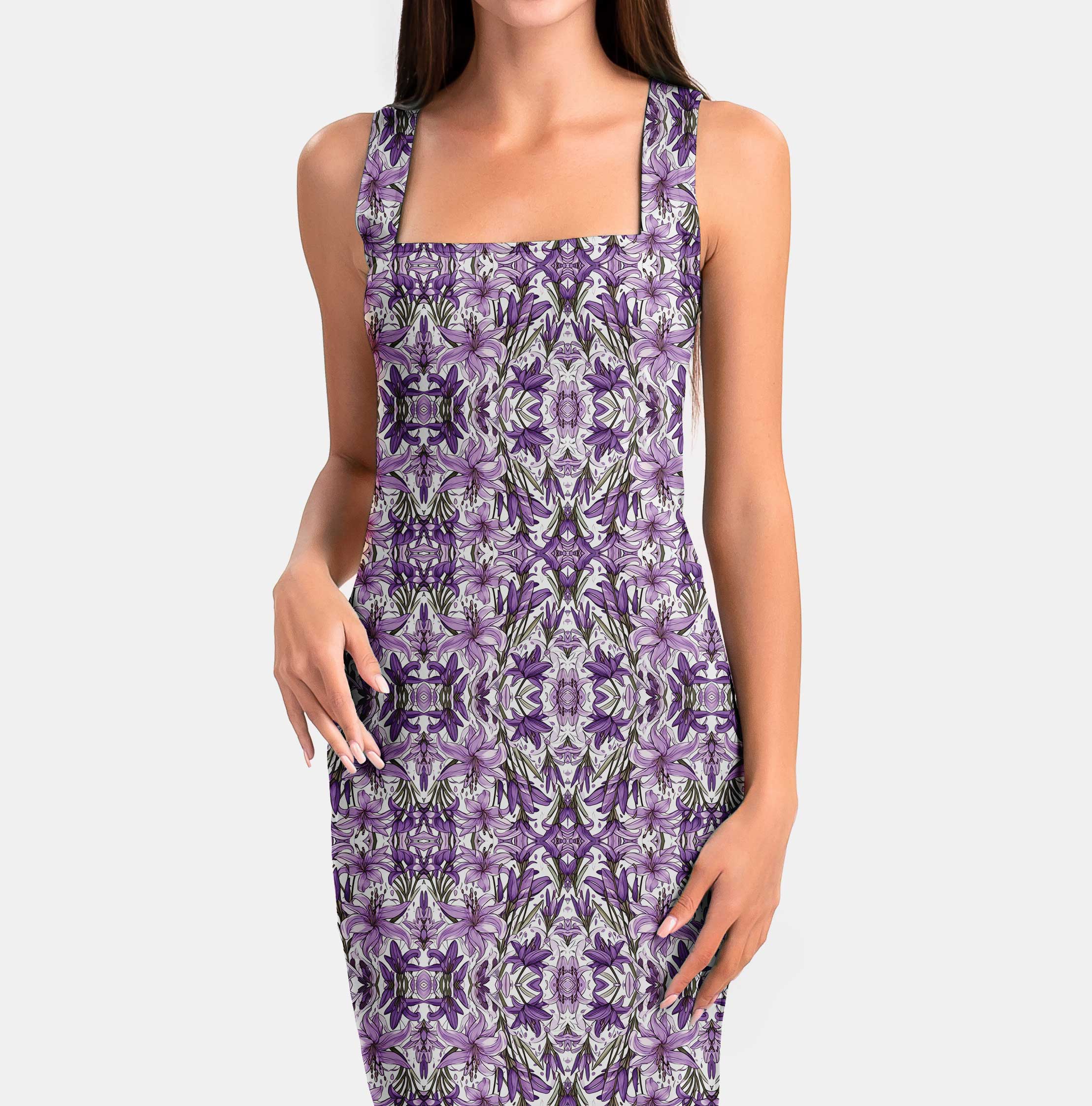 Lavender Lilly Print Fabric