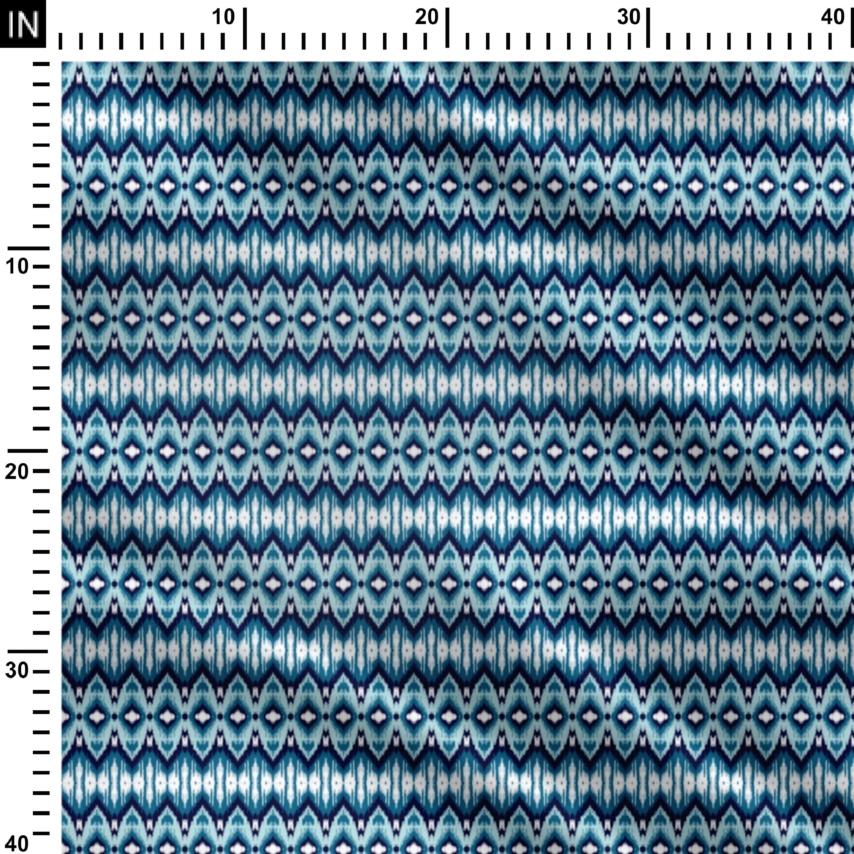Havana Blue Ikat Print Fabric