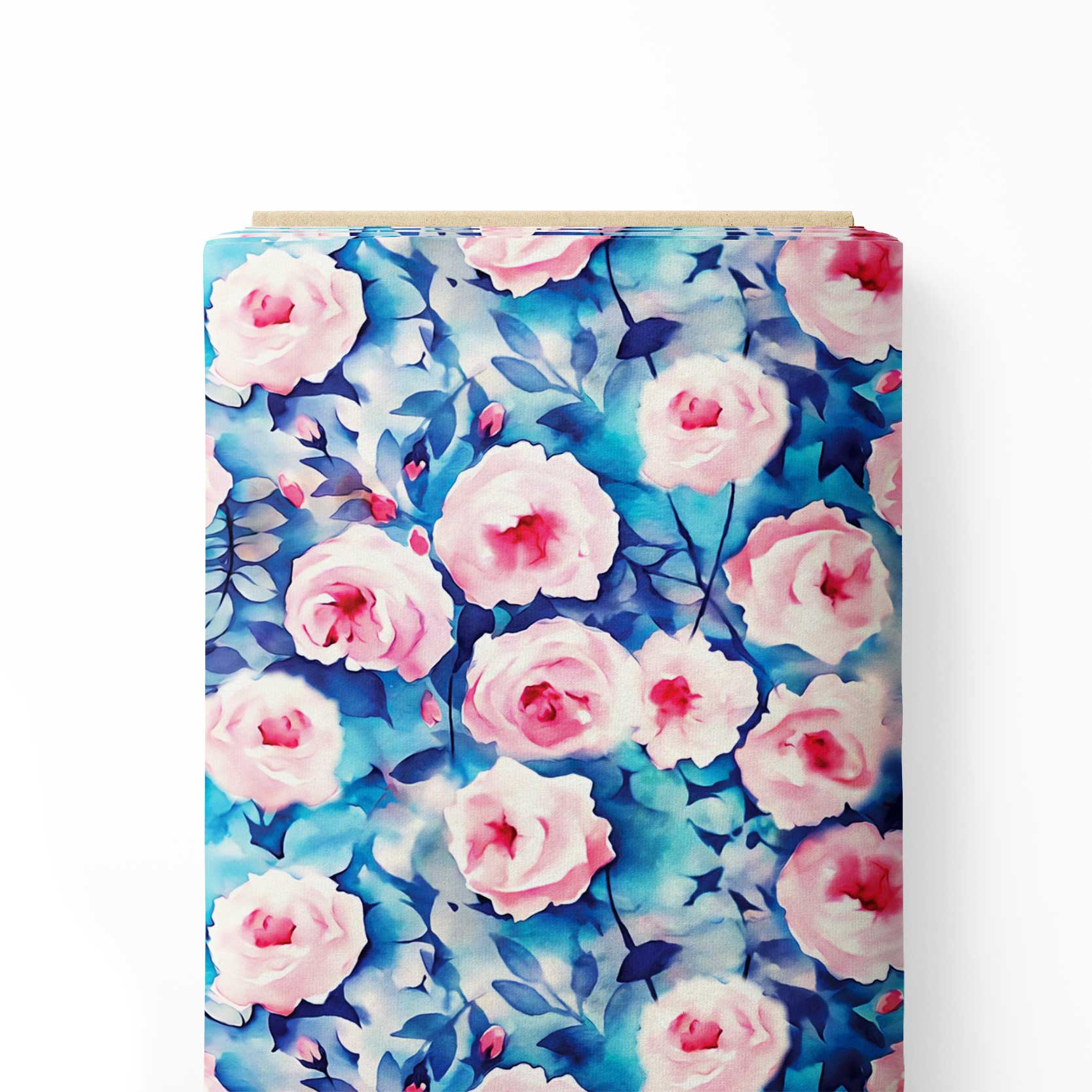Ivy Blue Water Roses Print Fabric