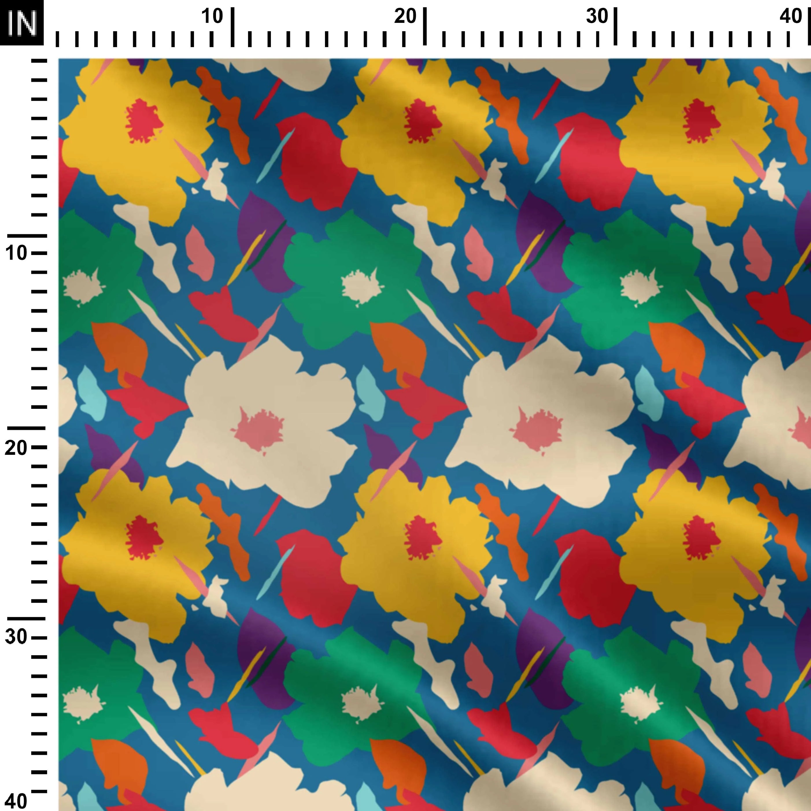 Floral Watercolor Paint Print Fabric