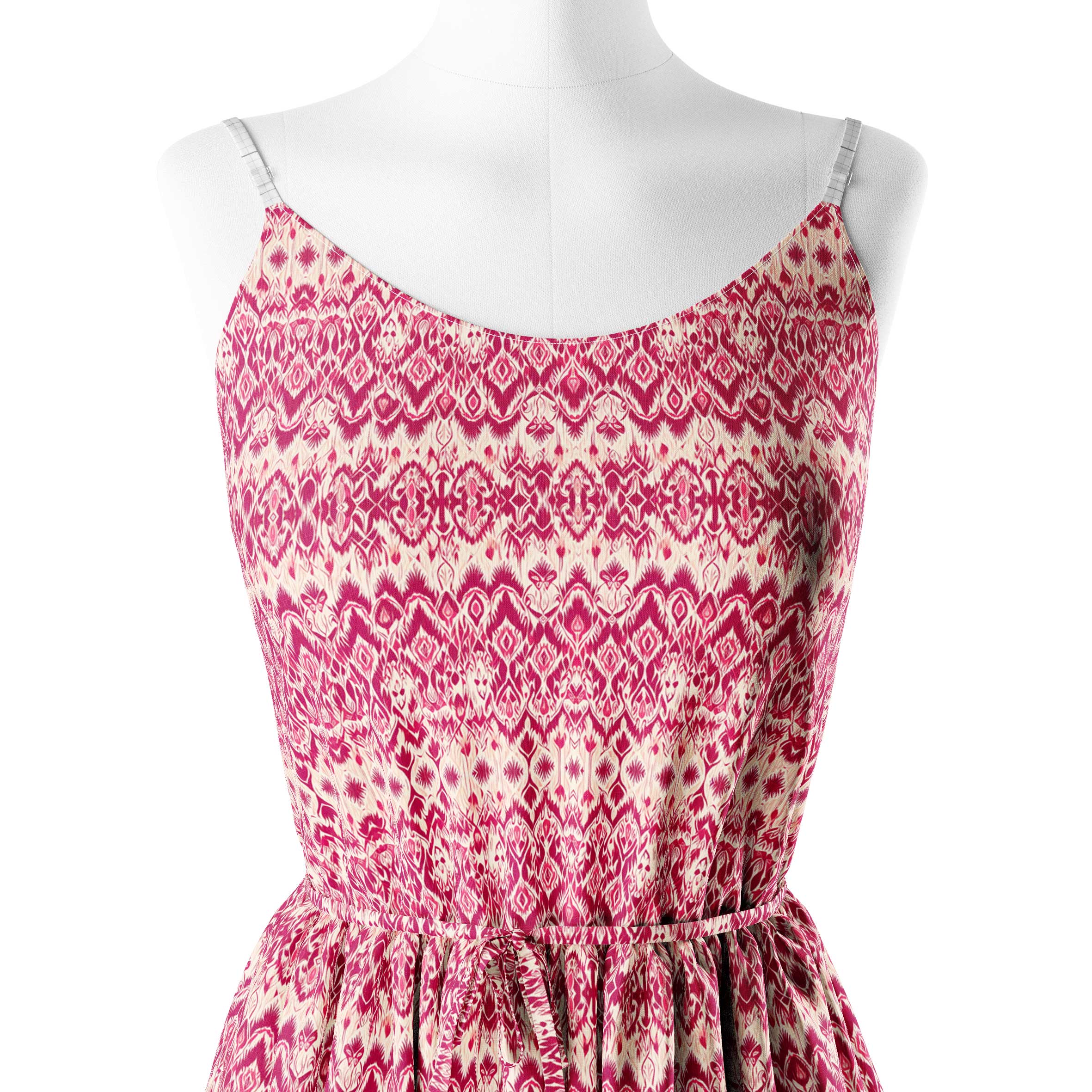 क्रीम गुलाबी प्रिंट कपड़ा