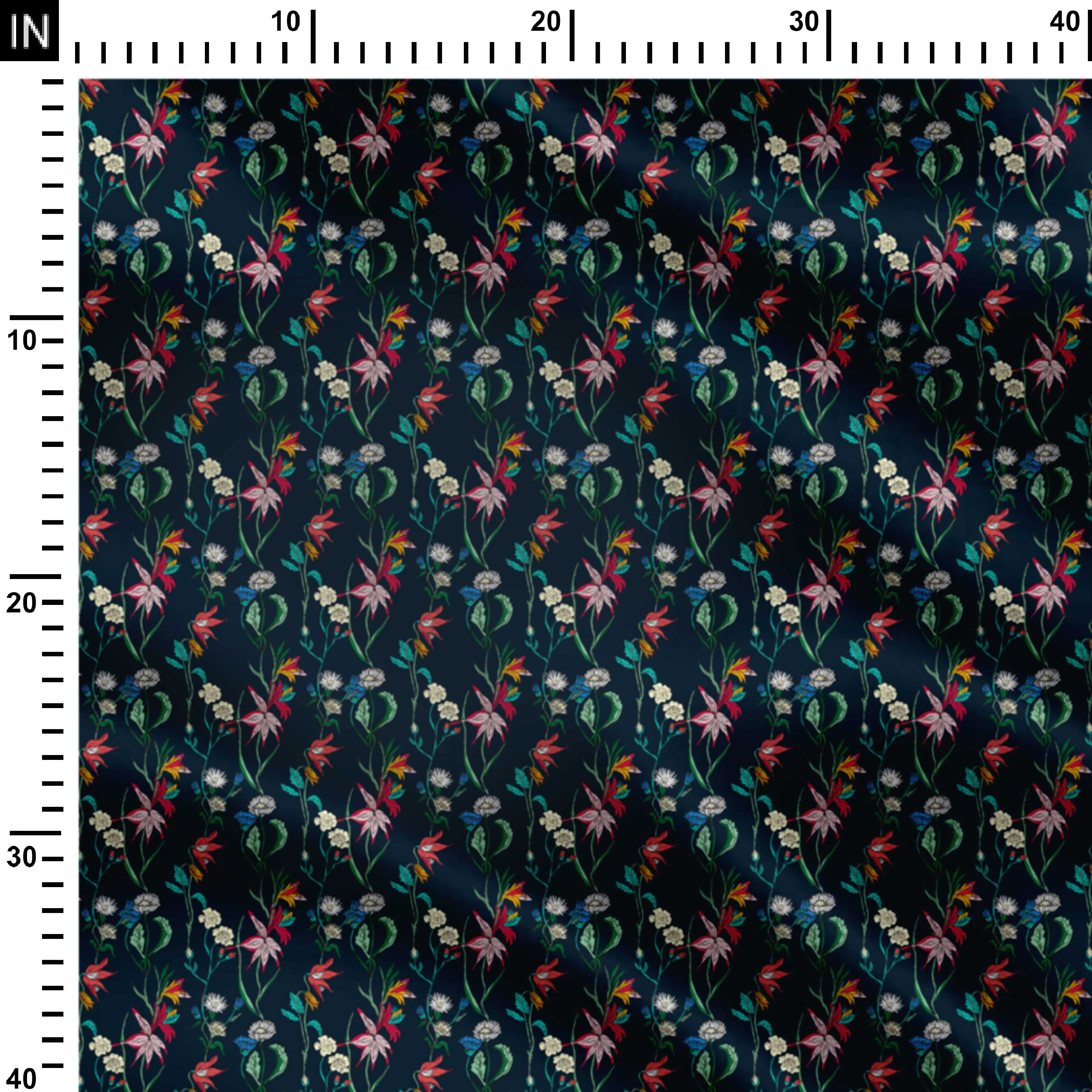 Dark Sea World Print Fabric