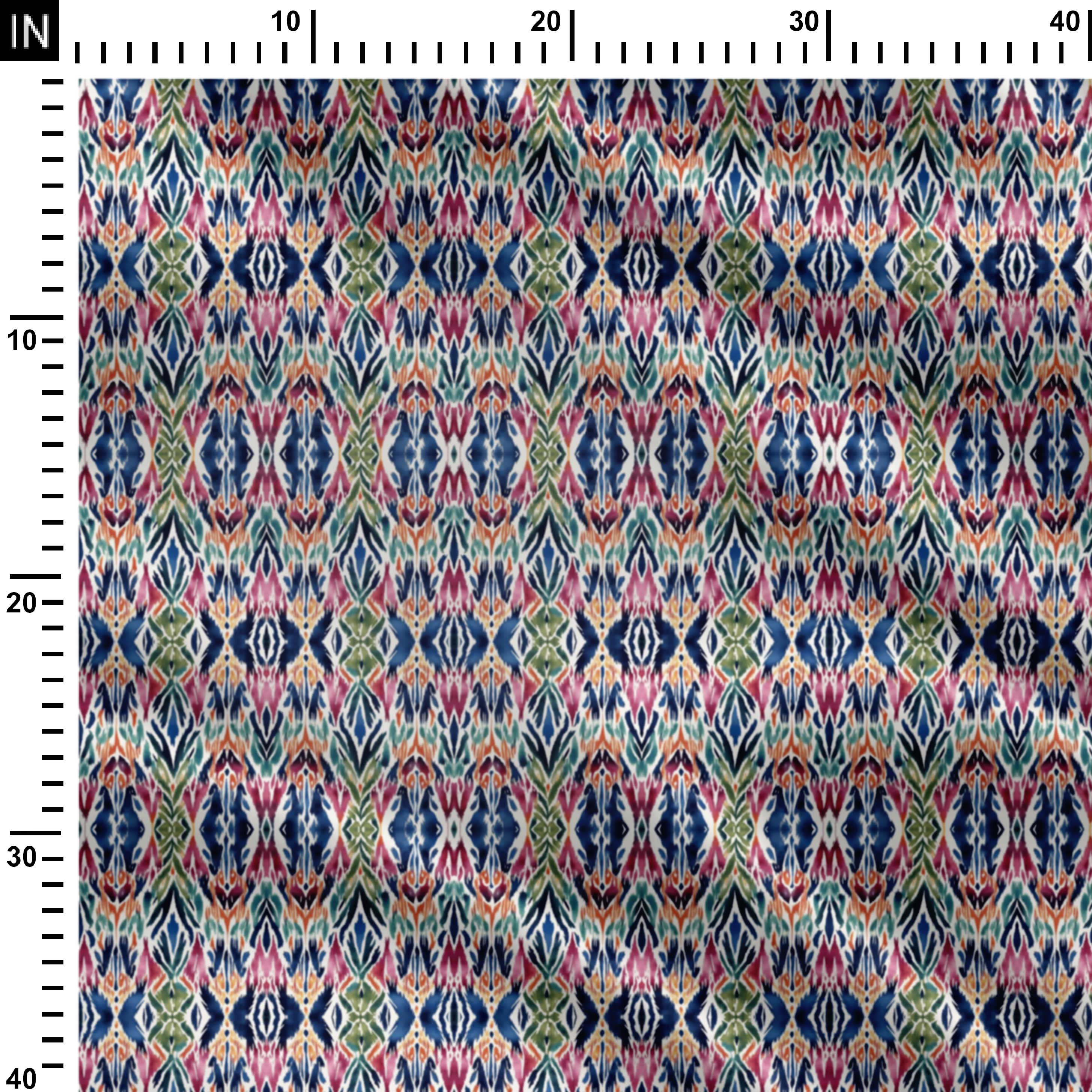 Watercolor Ikat 2 Print Fabric
