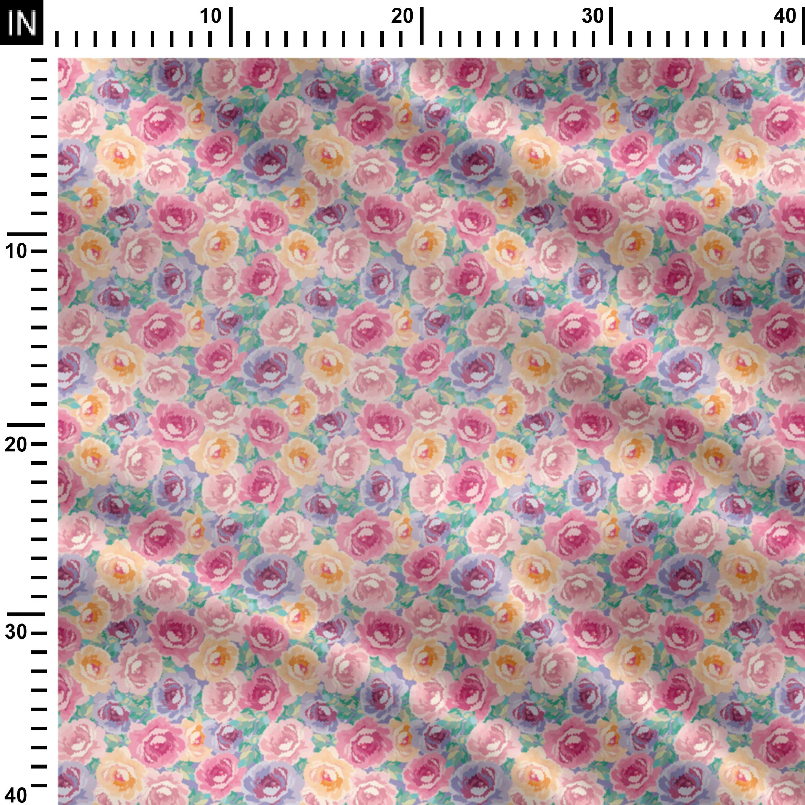 Candy Roses Print Fabric