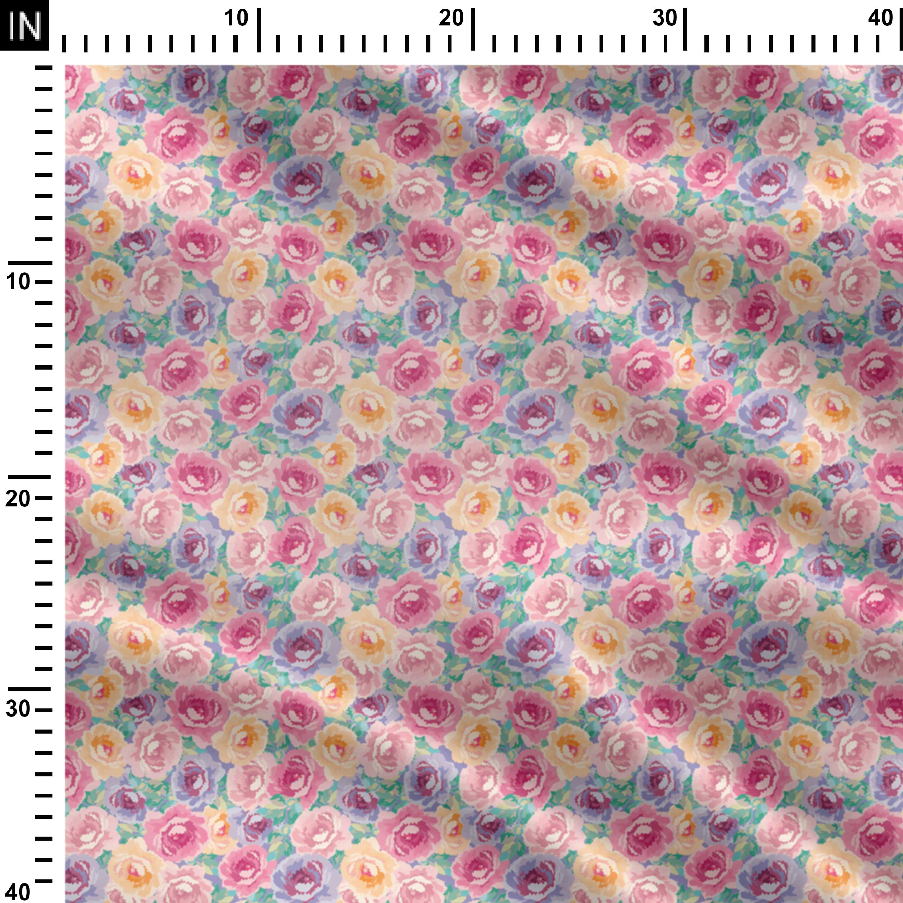 Candy Roses Print Fabric