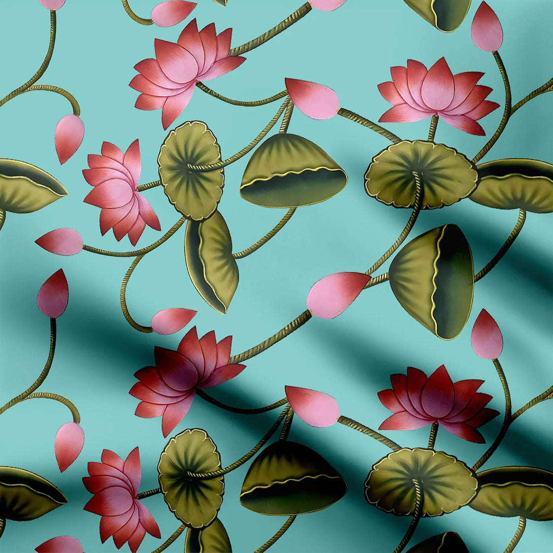 रस्ट पिचवाई एलिगेंस प्रिंट फैब्रिक