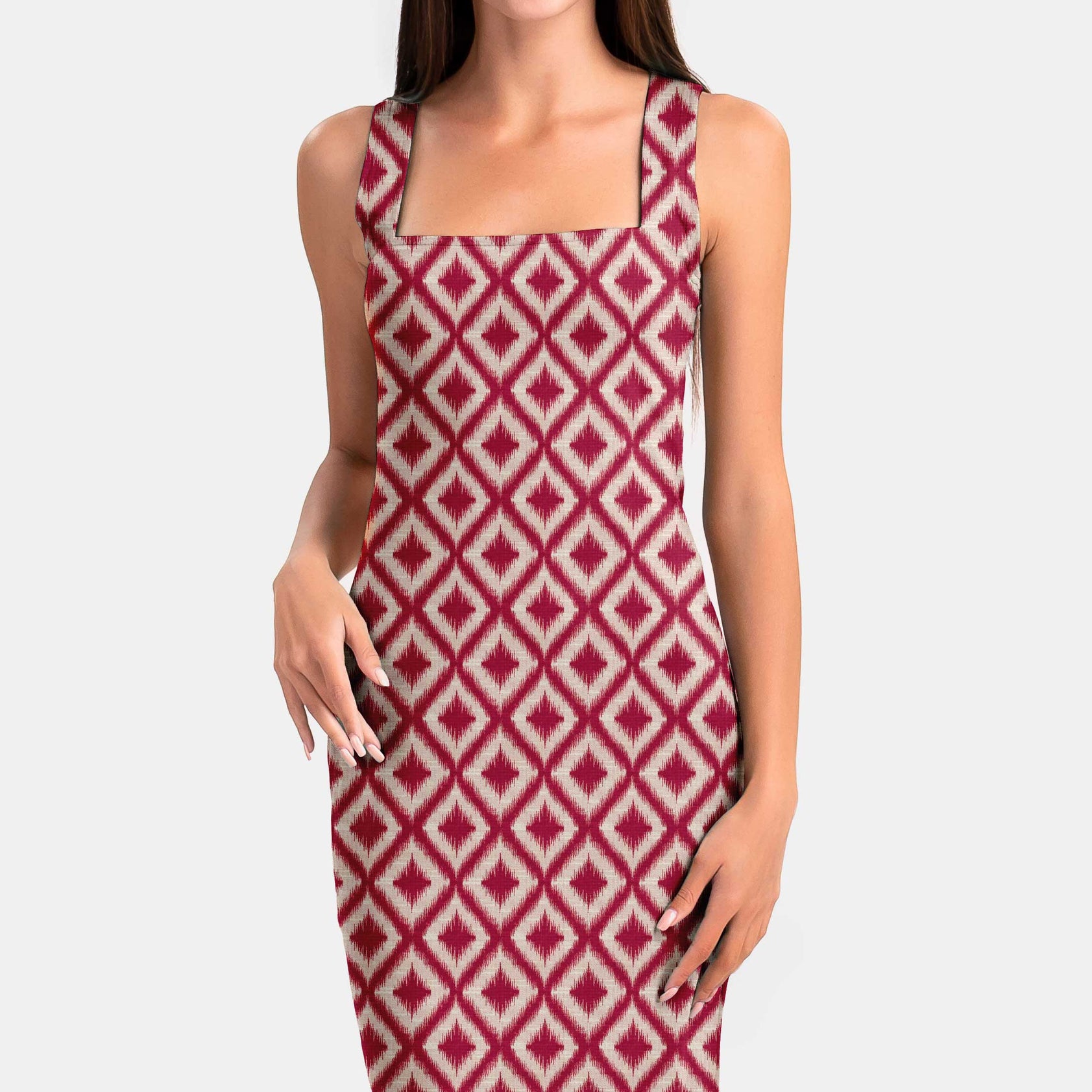 Himbeere Ikat Print Fabric