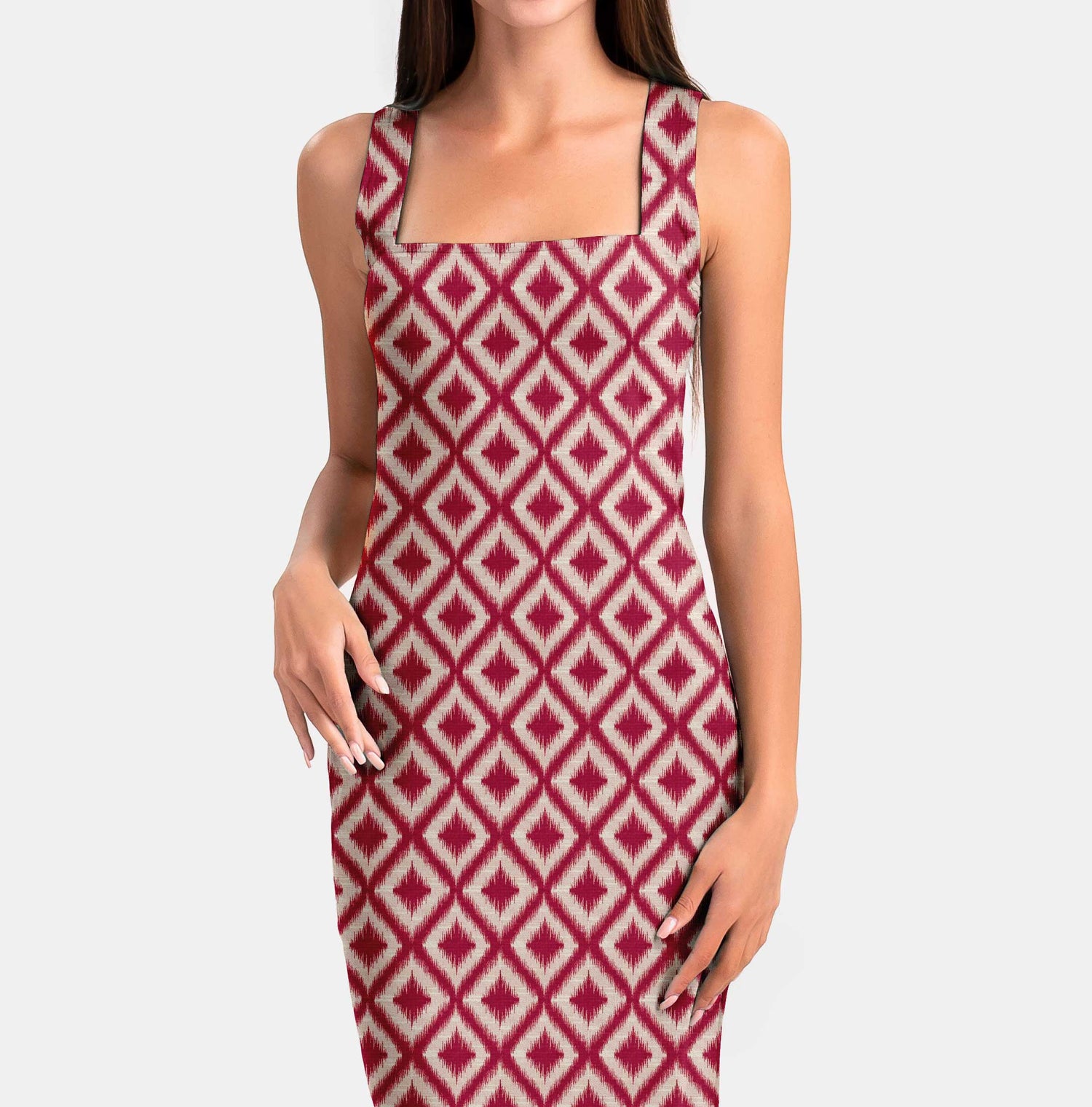 Himbeere Ikat Print Fabric