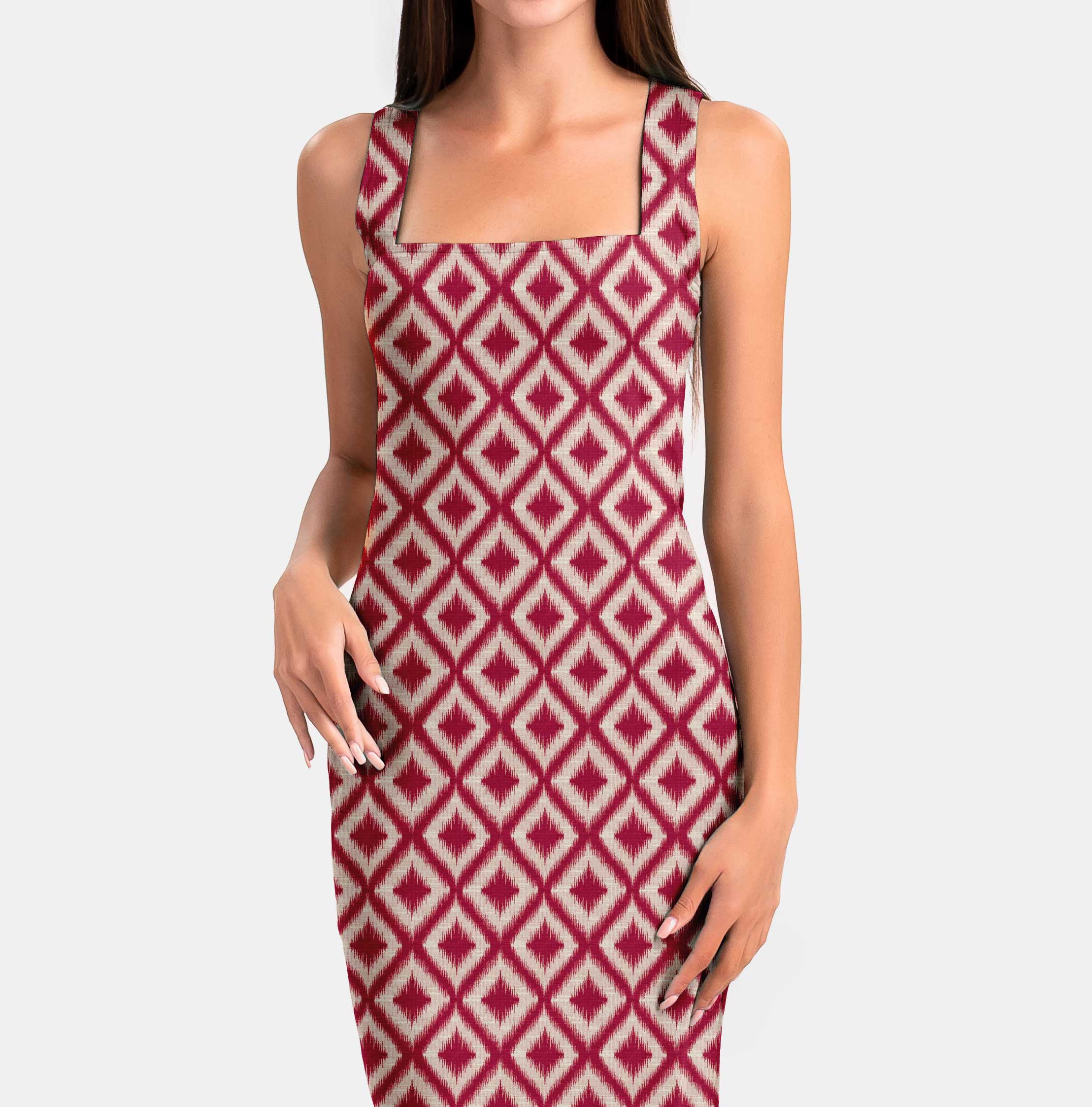 Himbeere Ikat Print Fabric