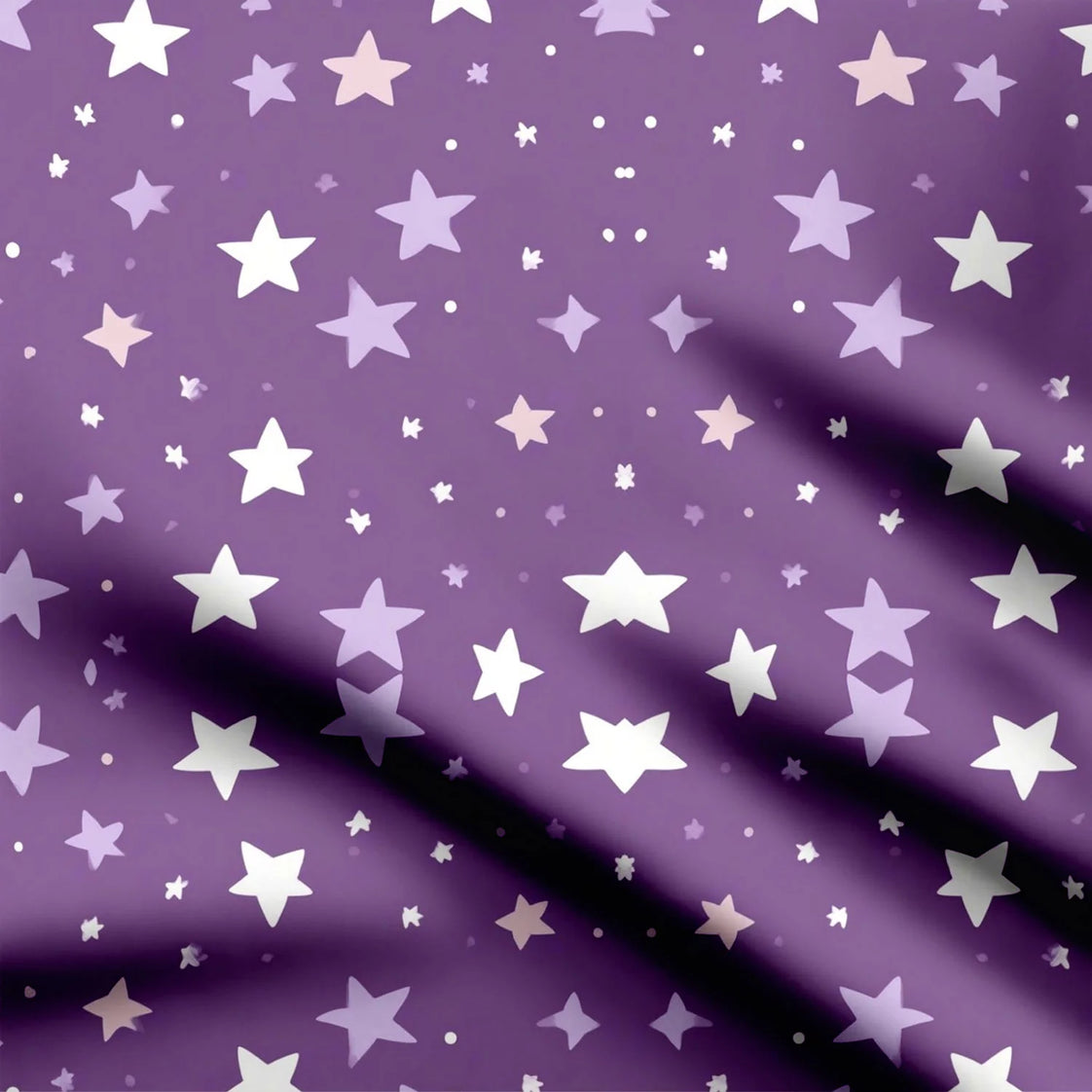Purple Stars Print Fabric
