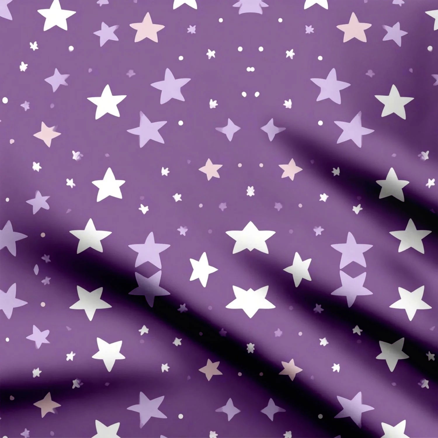 Purple Stars Print Fabric
