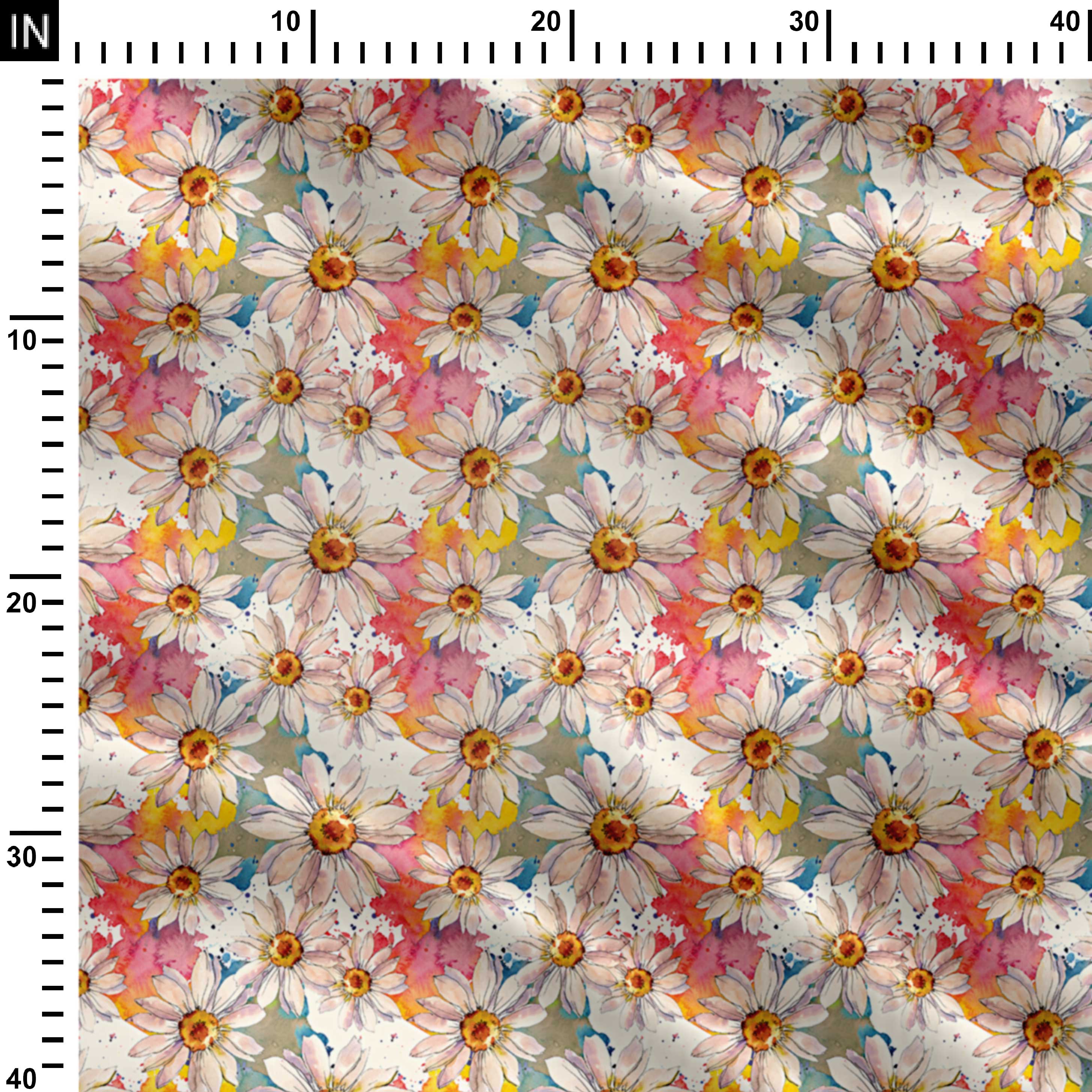 Water colour flower Print Fabric
