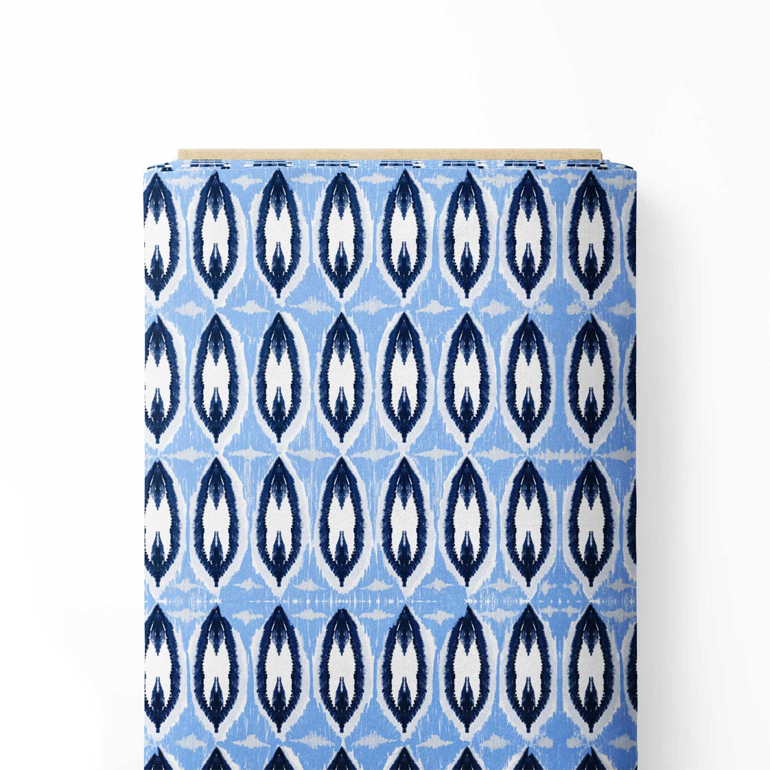 Ikat blue and white Print Fabric