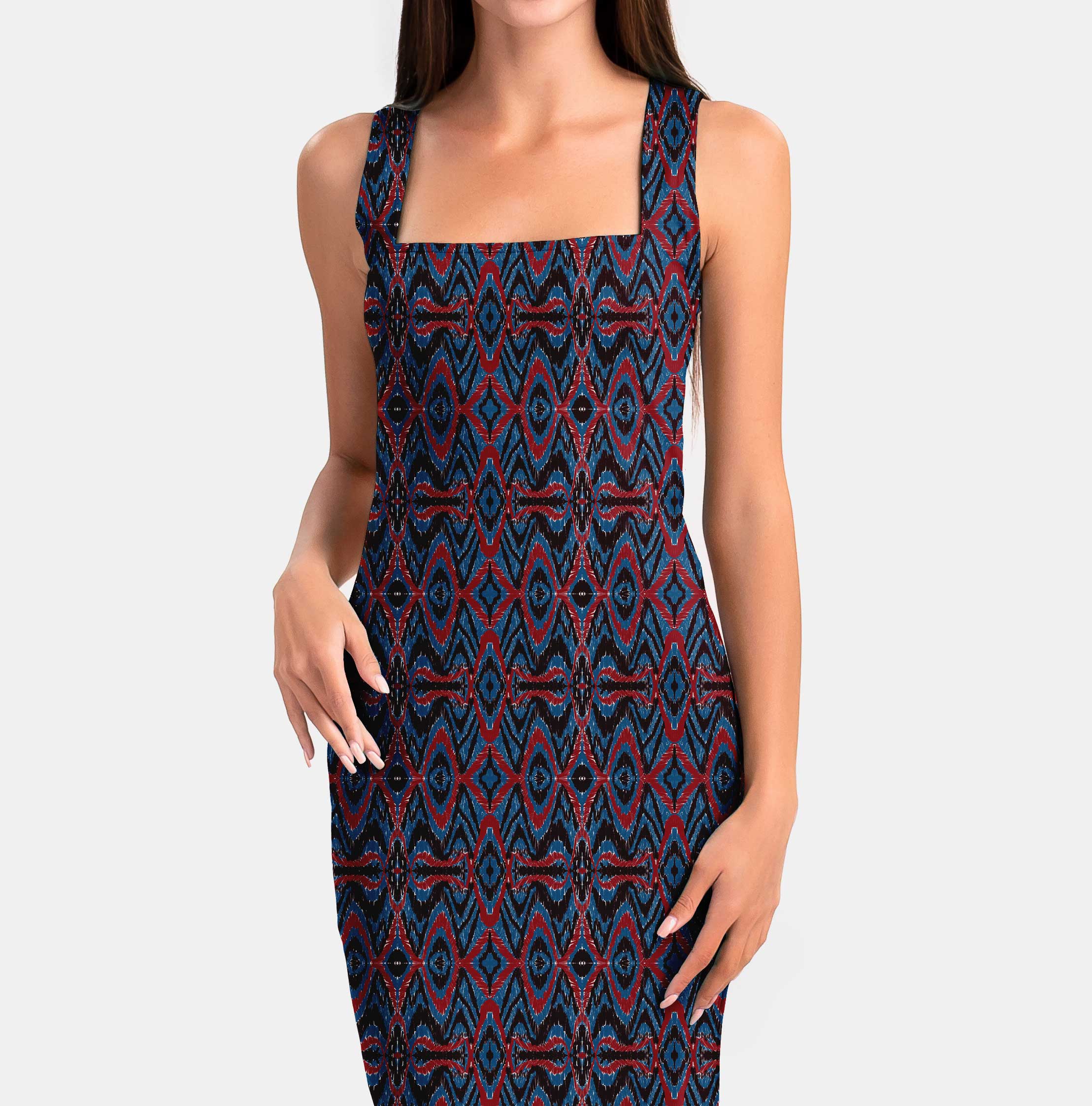 Ikat blue Print Fabric