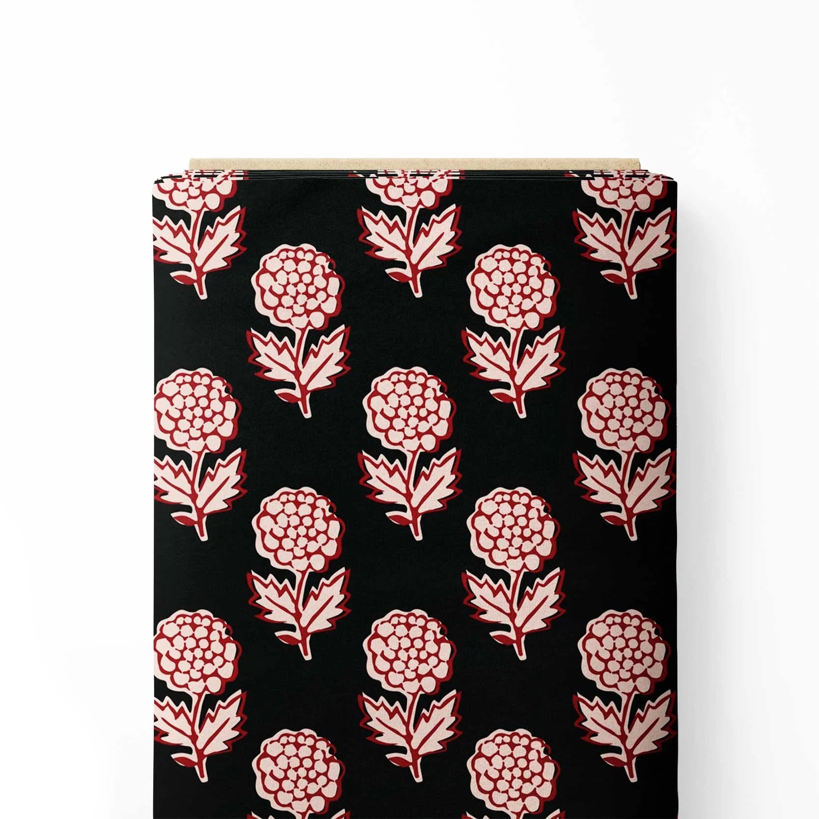 Hull Red Gold Print Fabric