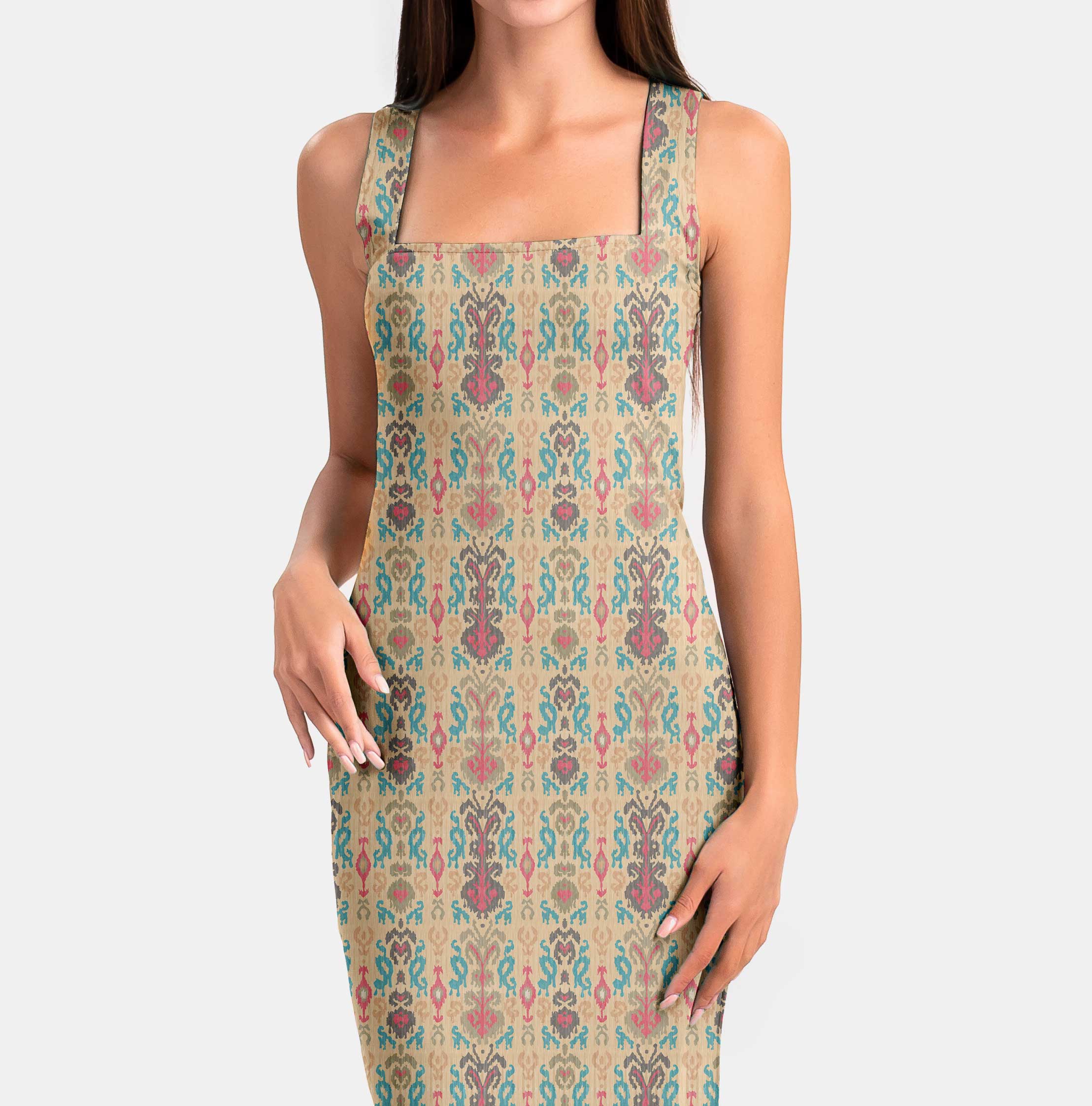 ikat light colours pattern Print Fabric