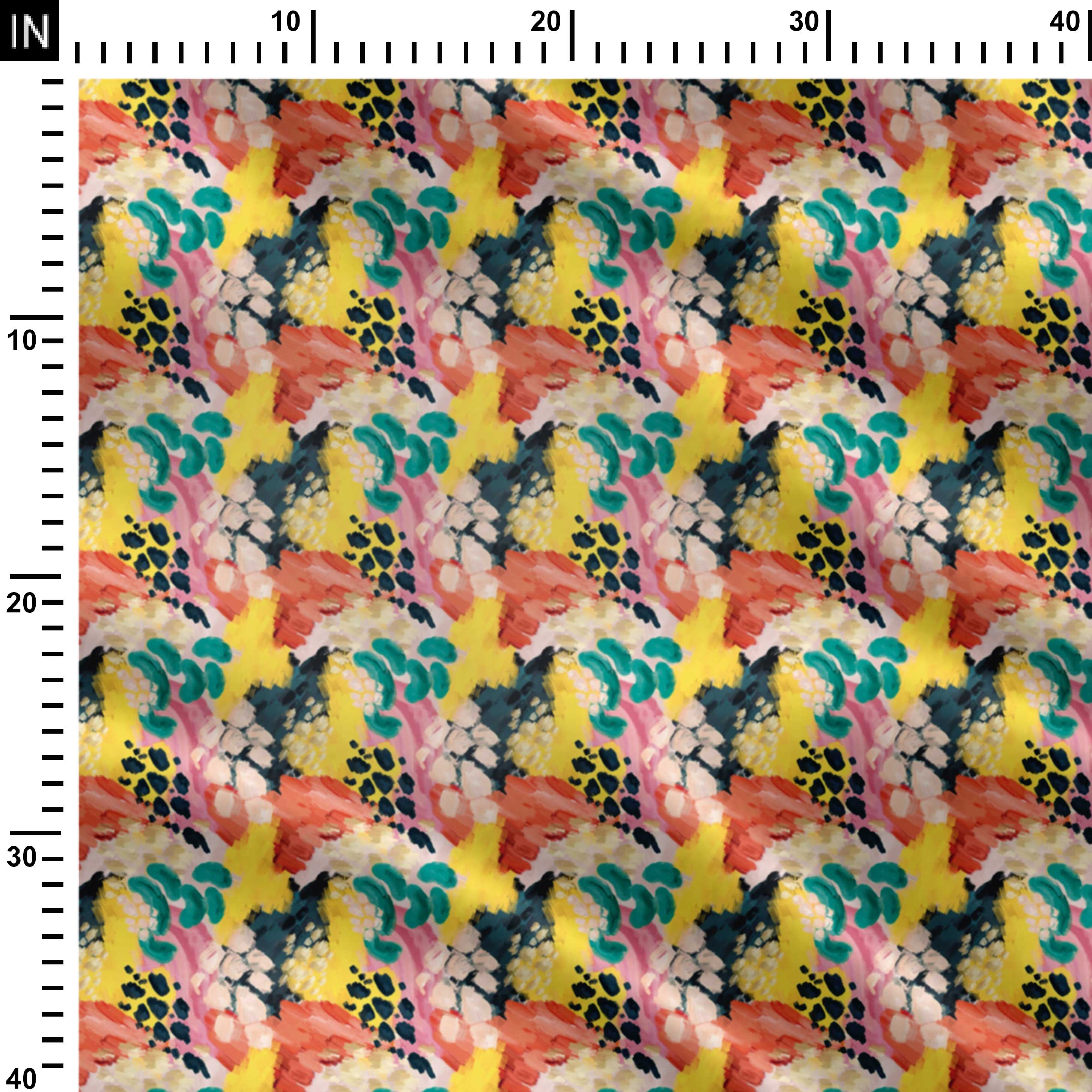 Watercolour brush effect Print Fabric