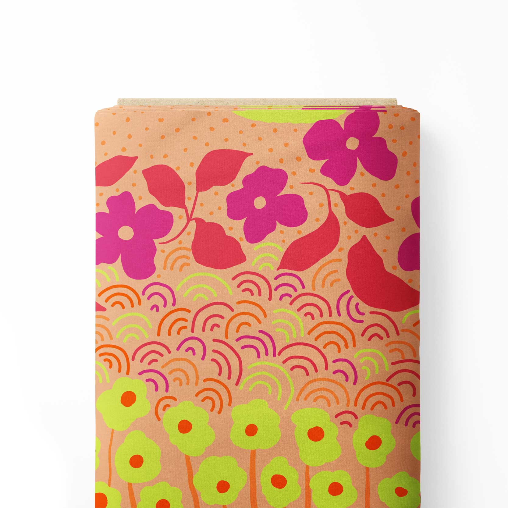 Blue Blossoms Tiers Print Fabric