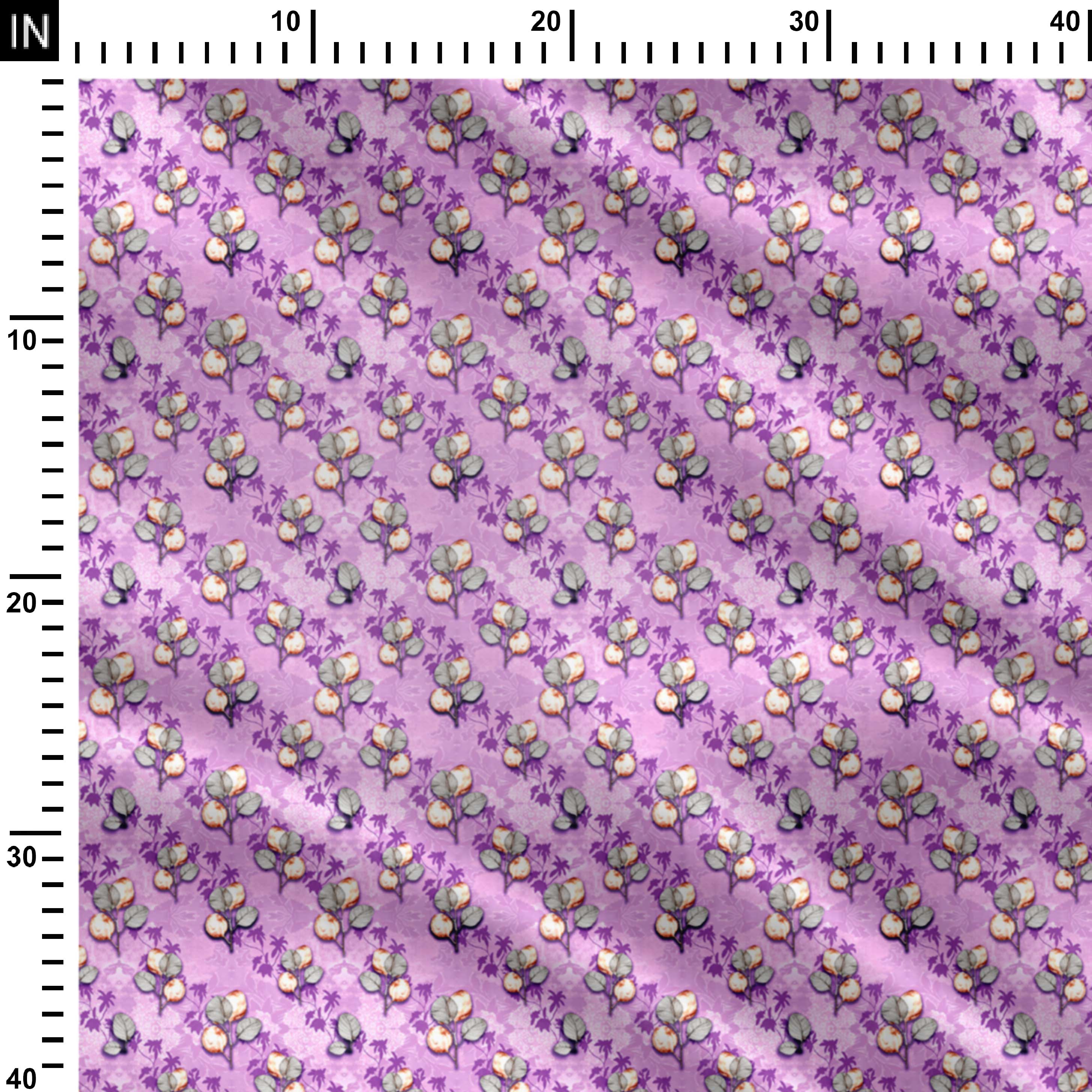 Lilac Feuilles Print Fabric